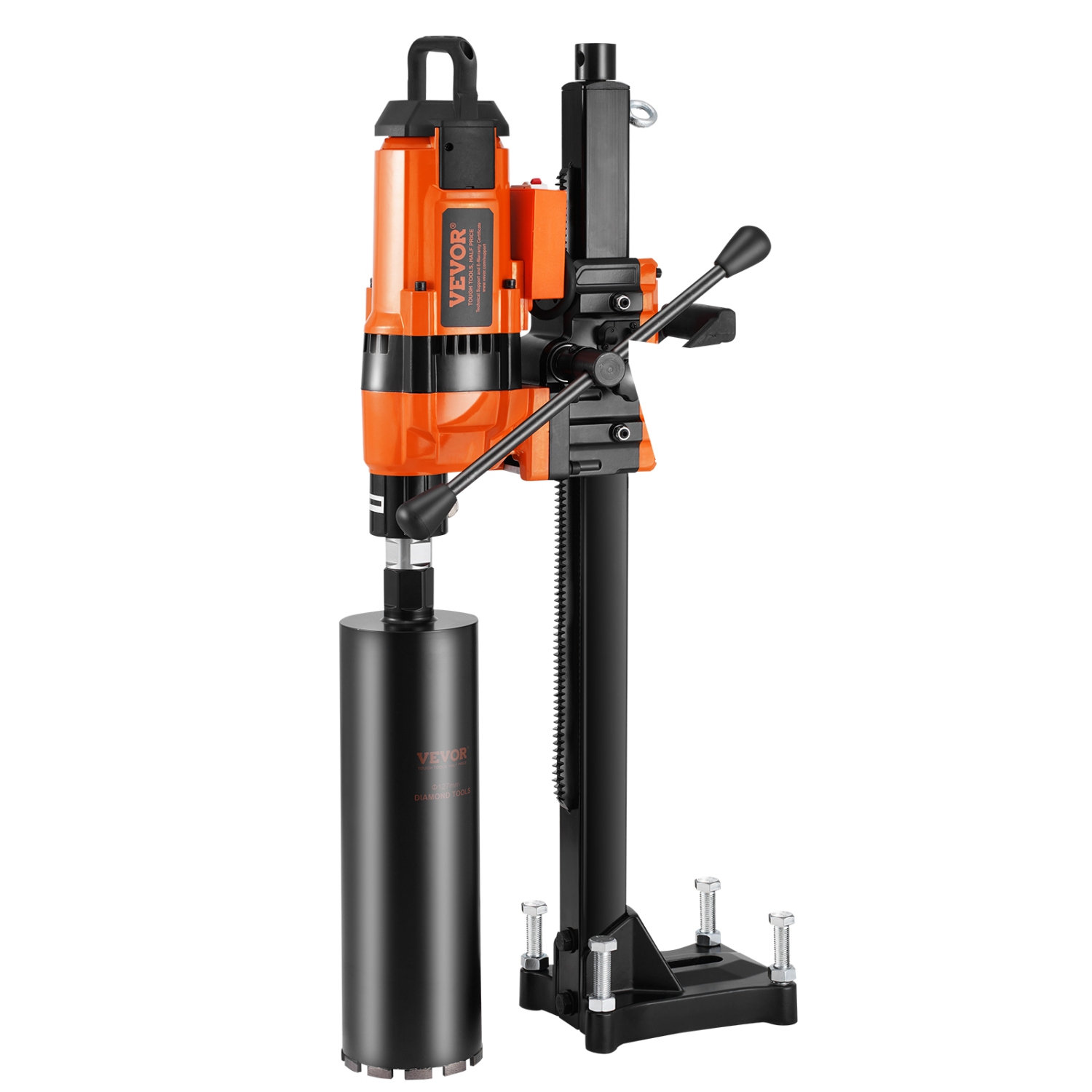 VEVOR Core Drill Machine, 0.8-11.8in Drilling Diameter Diamond Core Drill Rig with Stand and Core Drill Bit, 3500W Rugged Concrete Core Drill, Wet