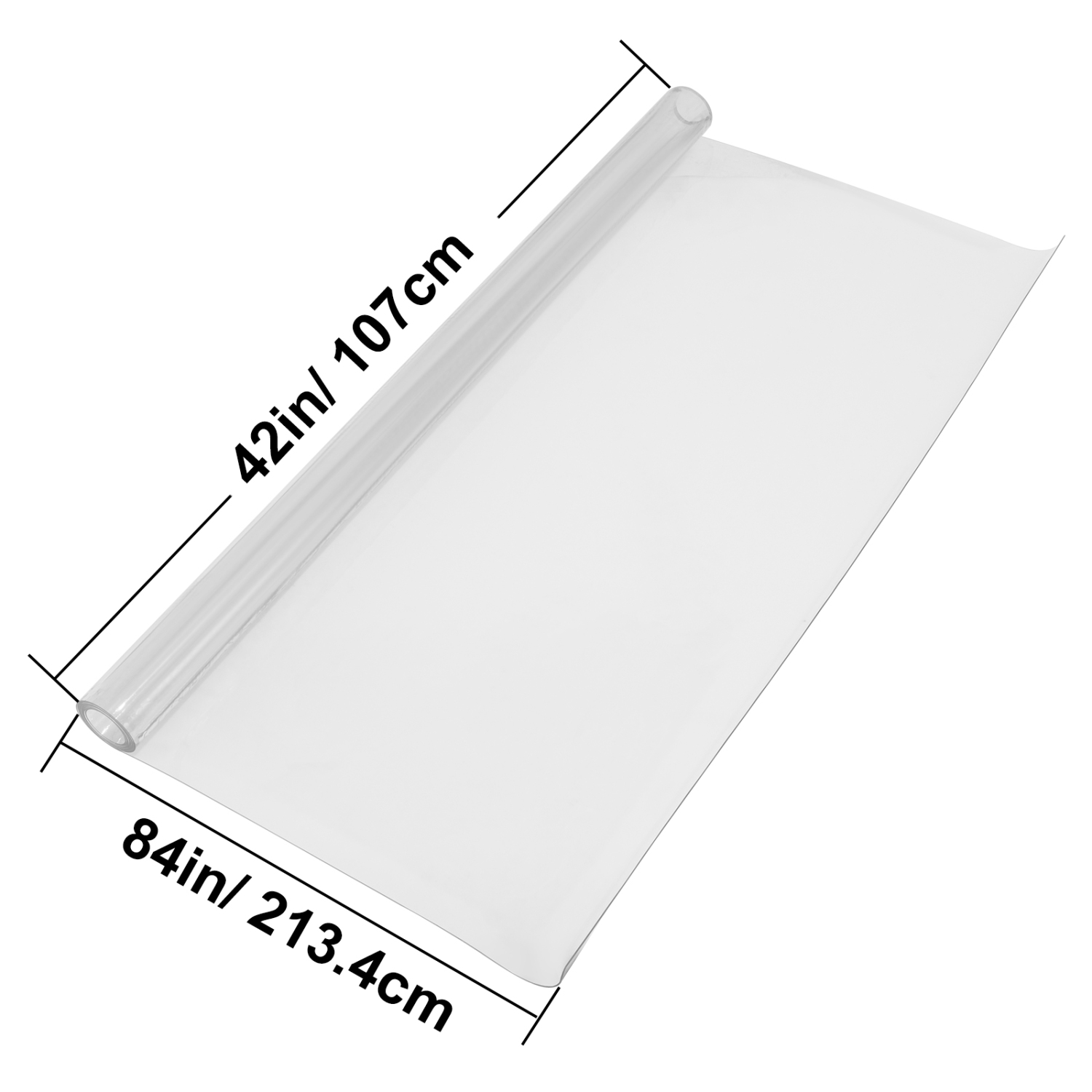 KFFKFF 42" x 84" PVC Table Cover, 1.5mm Thick Tablecloth, Transparent Rectangle Plastic Tablecloth, Resistant to Water and Oil, Ideal for Dining