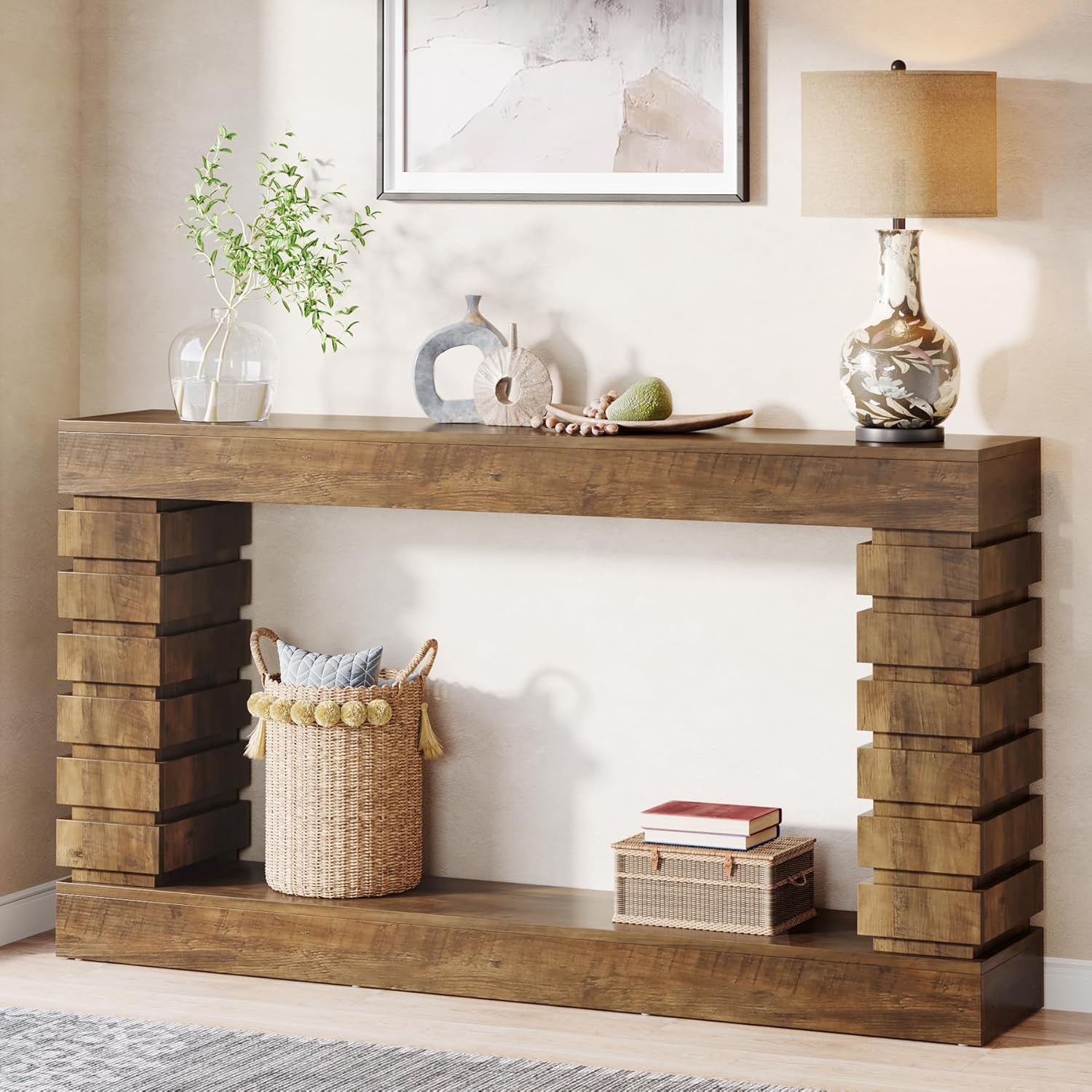 Tribesigns 70.8-Inch Long Console Table, Wood Entryway Table with Storage, Narrow Sofa Table Couch Table