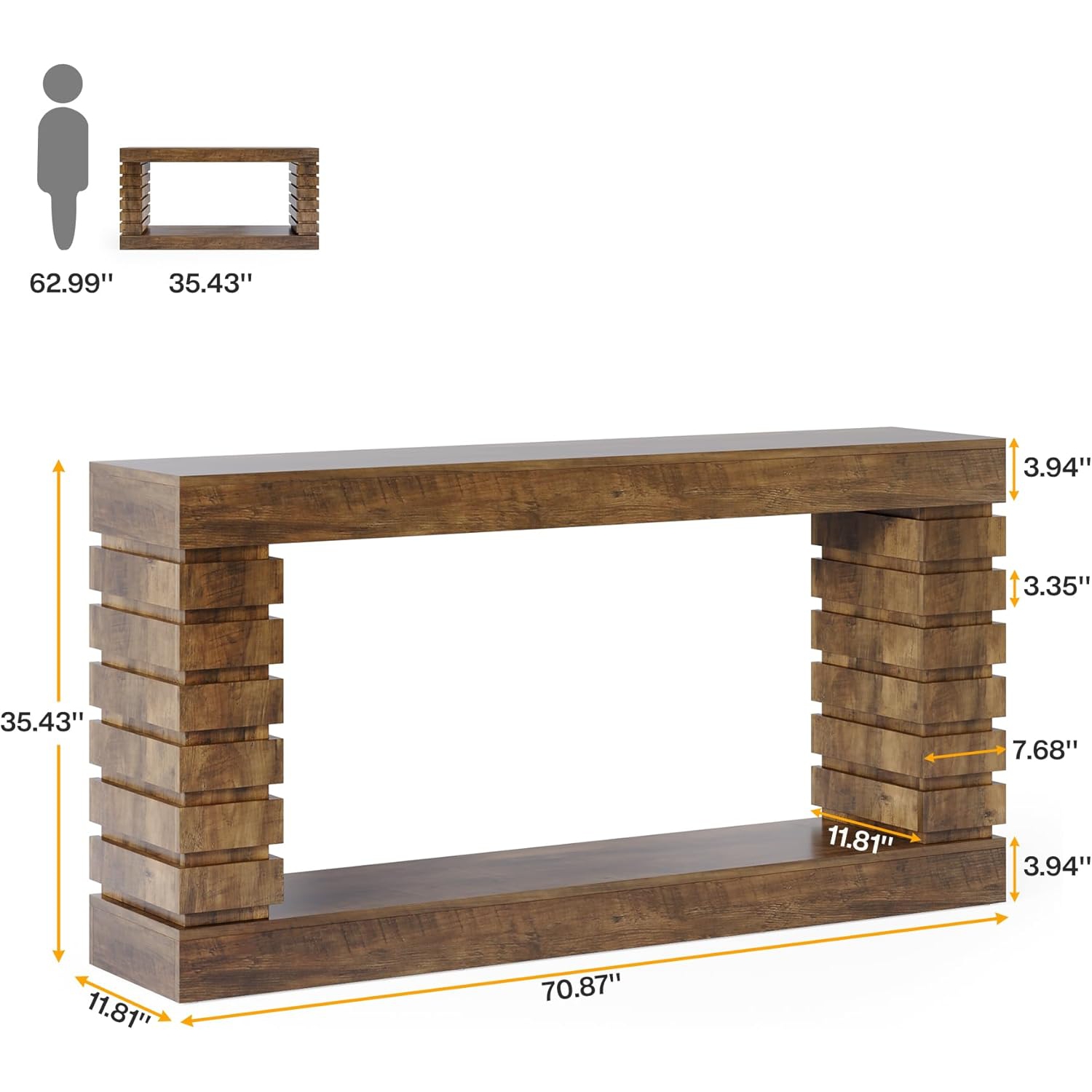 Tribesigns 70.8-Inch Long Console Table, Wood Entryway Table with Storage, Narrow Sofa Table Couch Table