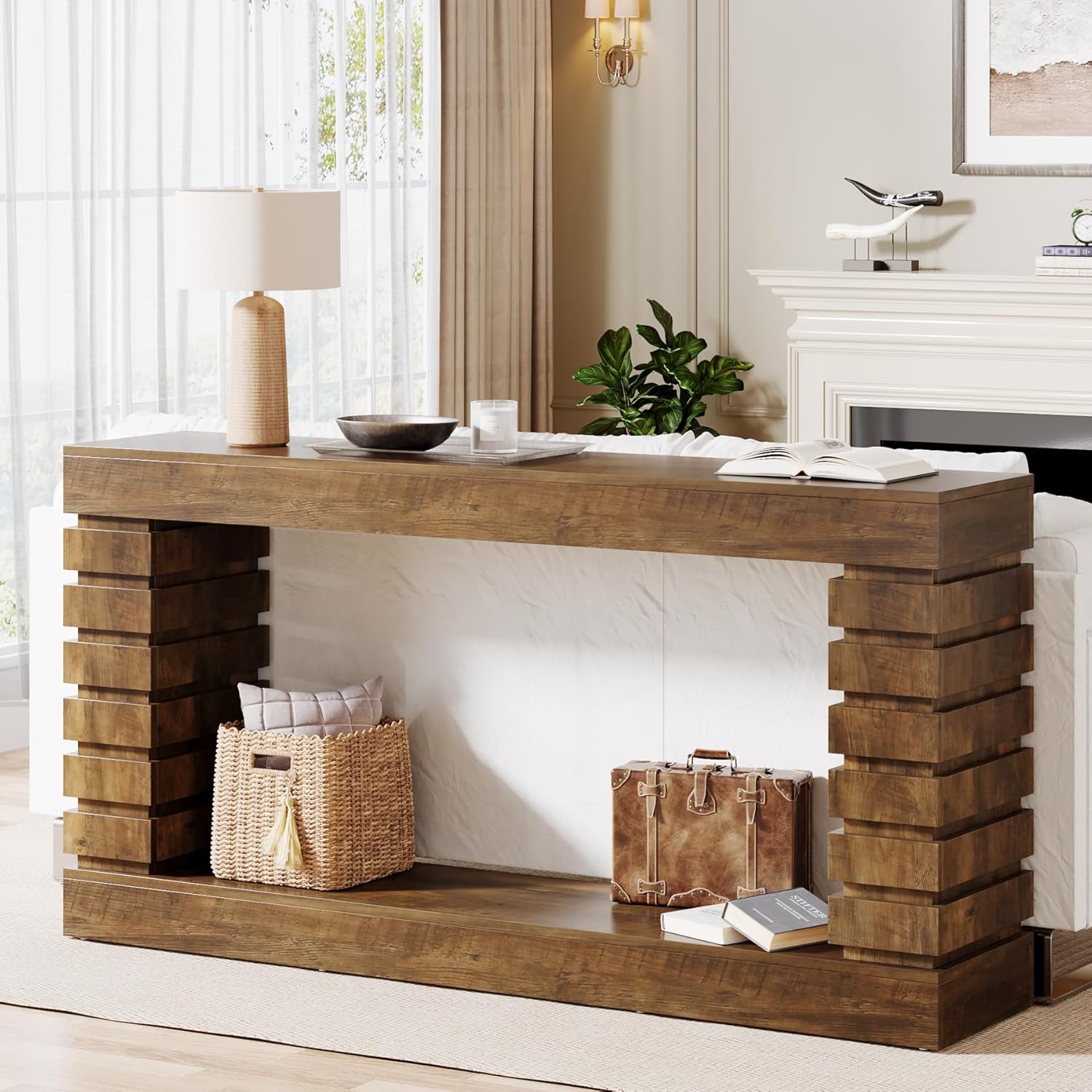 Tribesigns 70.8-Inch Long Console Table, Wood Entryway Table with Storage, Narrow Sofa Table Couch Table