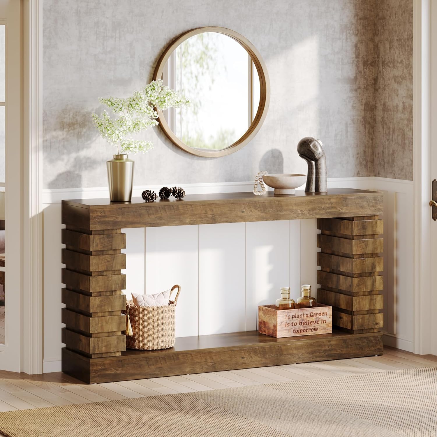 Tribesigns 70.8-Inch Long Console Table, Wood Entryway Table with Storage, Narrow Sofa Table Couch Table