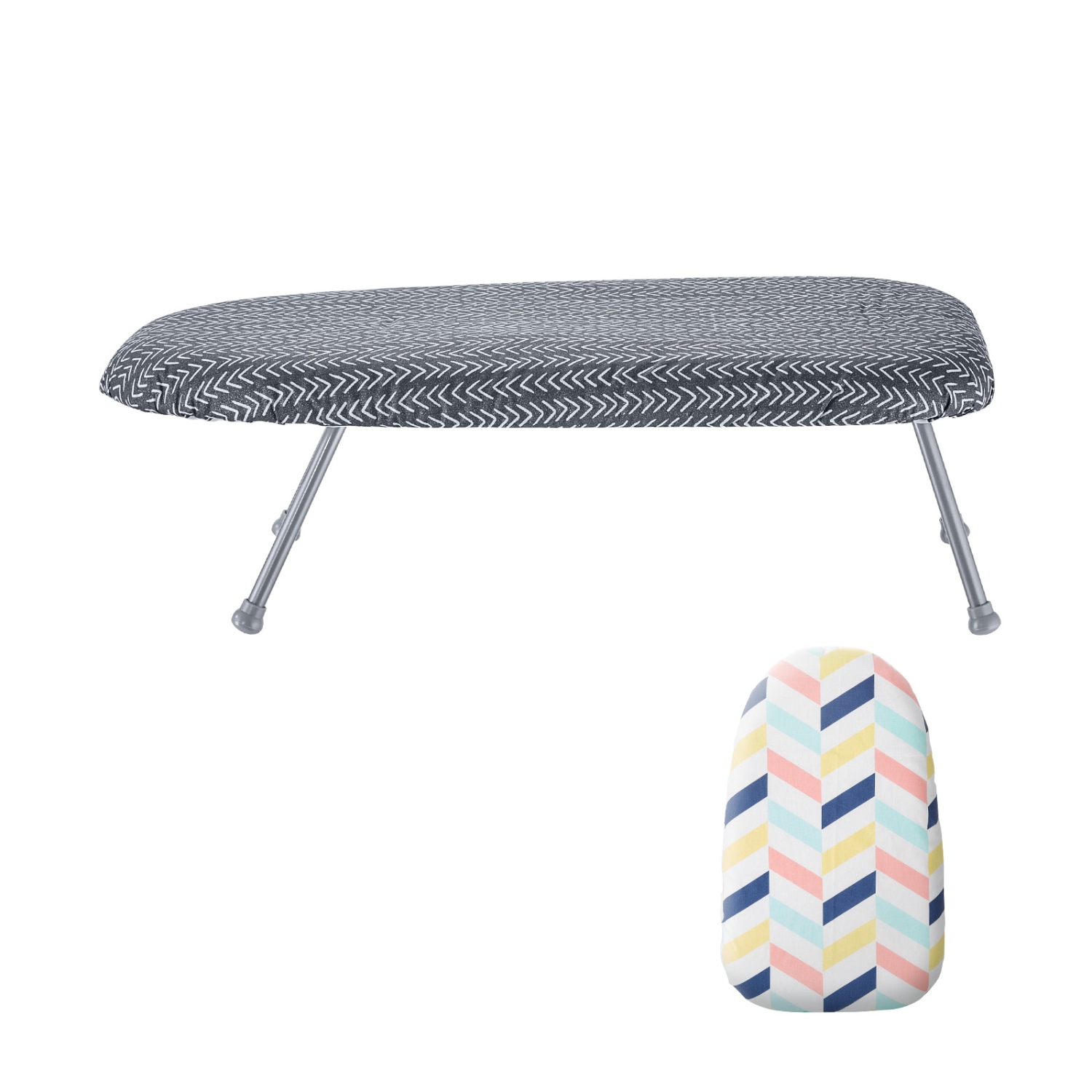 VEVOR 23.4 x 14.4 Tabletop Ironing Board,Small Iron Board with Heat Resistant Cover and 100% Cotton Cover,Mini Ironing Board with 7mm Thickened
