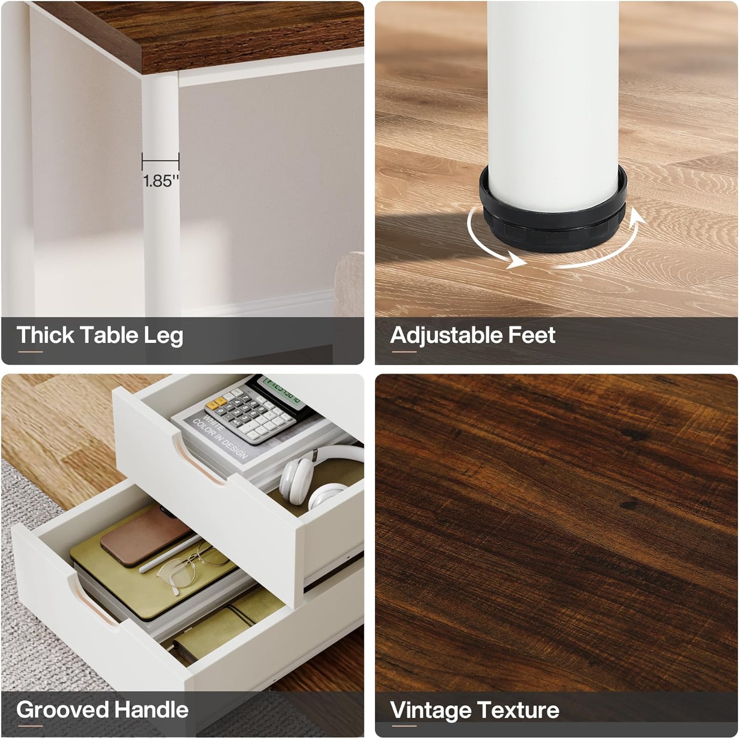 Tribesigns Two Person Computer Desk with 5 Drawers, 78.7 Inches Extra Long Double Office Desk