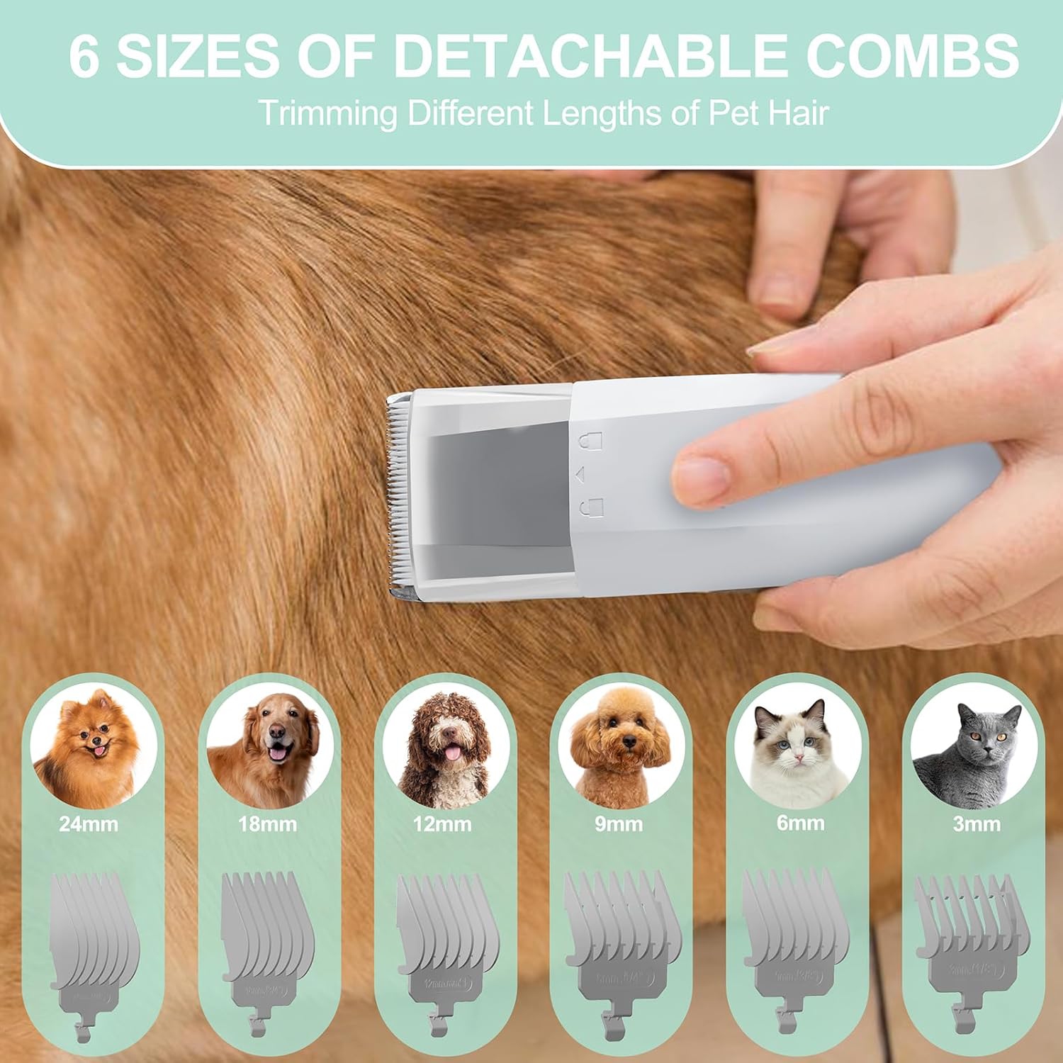 Pet Grooming Vacuum Kit for Dogs Cats, 7 in 1 Grooming Tools with Professional Clippers for All Furry Pets