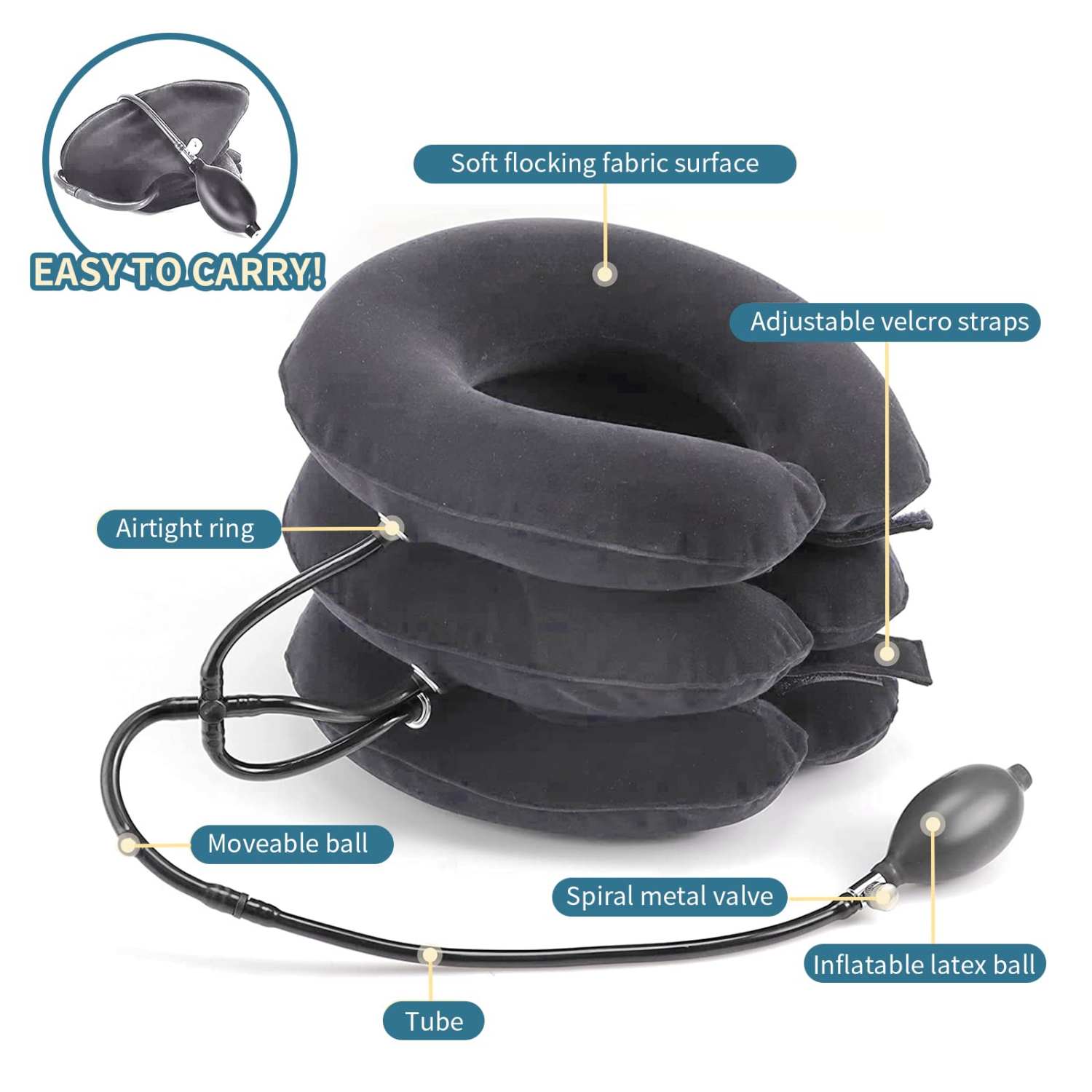 Cervical Neck Traction Device, Neck Stretcher, Neck Traction Device for Neck Pain Relief(Gray)