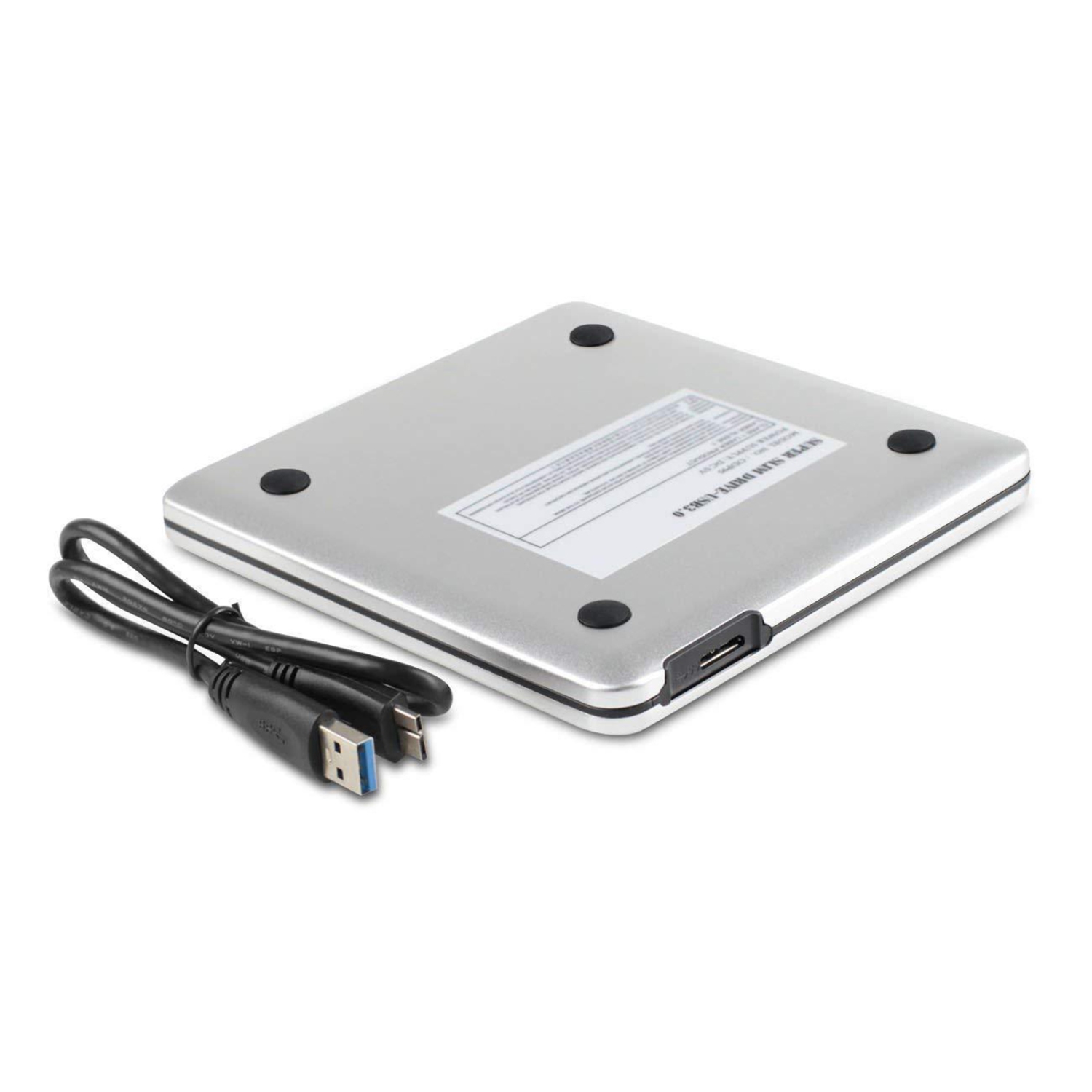 Graveur externe externe ultra-mince USB 3,0 DVD BD Genuine Burner argenté