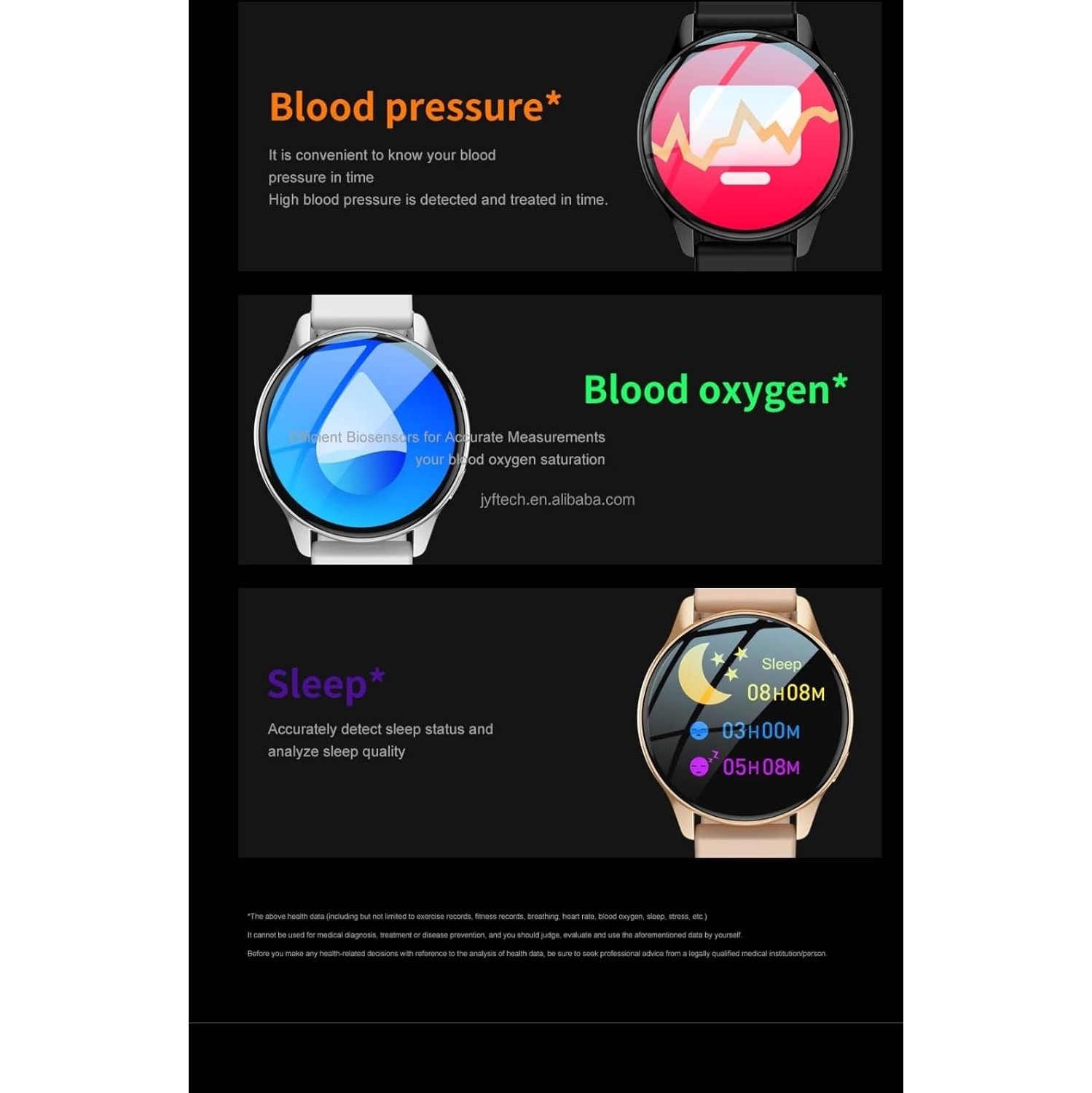 T2pro Smartwatch Bluetooth, Sports Tracker, Life Waterproof, Round Large Screen,4-15 Days Battery Life, Works with Apple & Android Phones(Black)