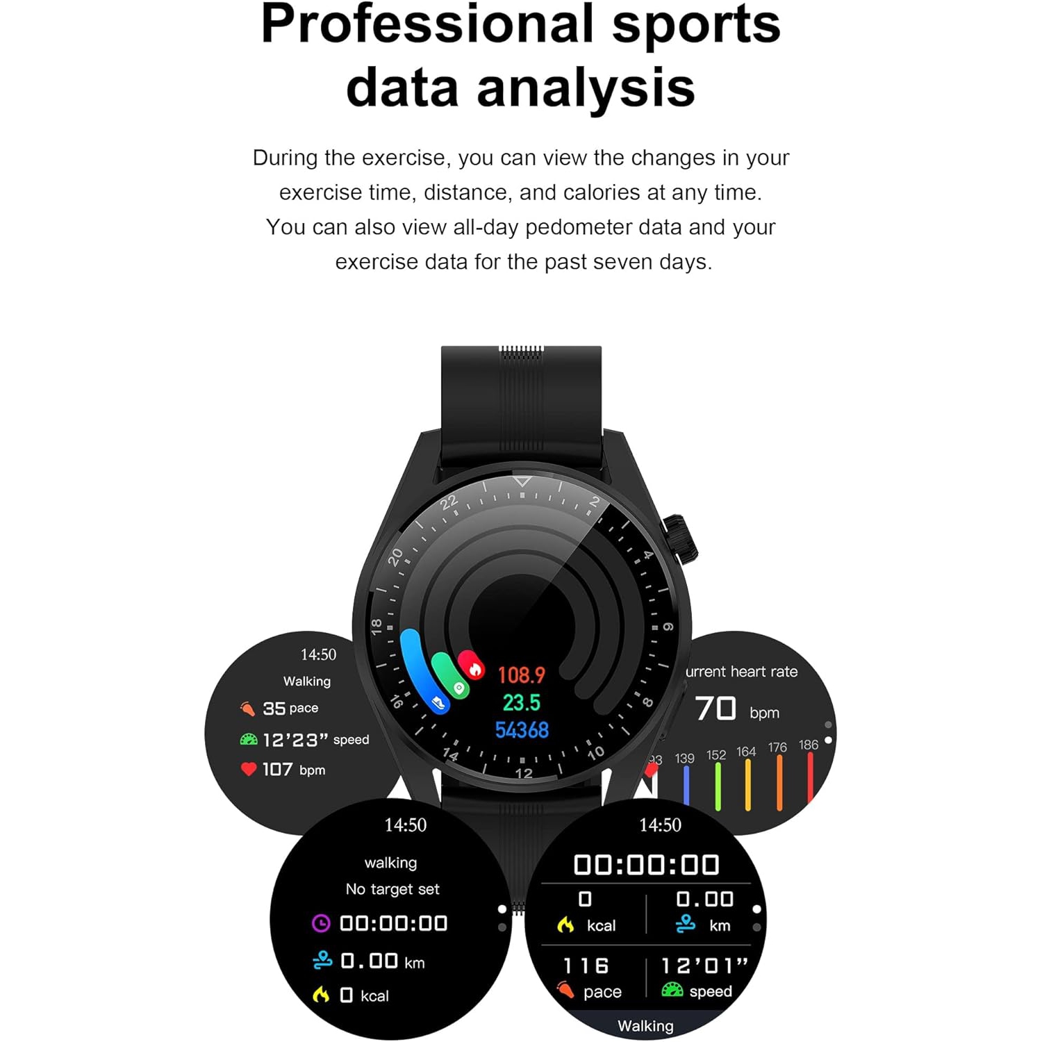 Smart Watch Fitness Tracker with Heart Rate Blood Pressure Sleep Monitor Pedometer Bluetooth Call IP68 Waterproof Activity Tracker