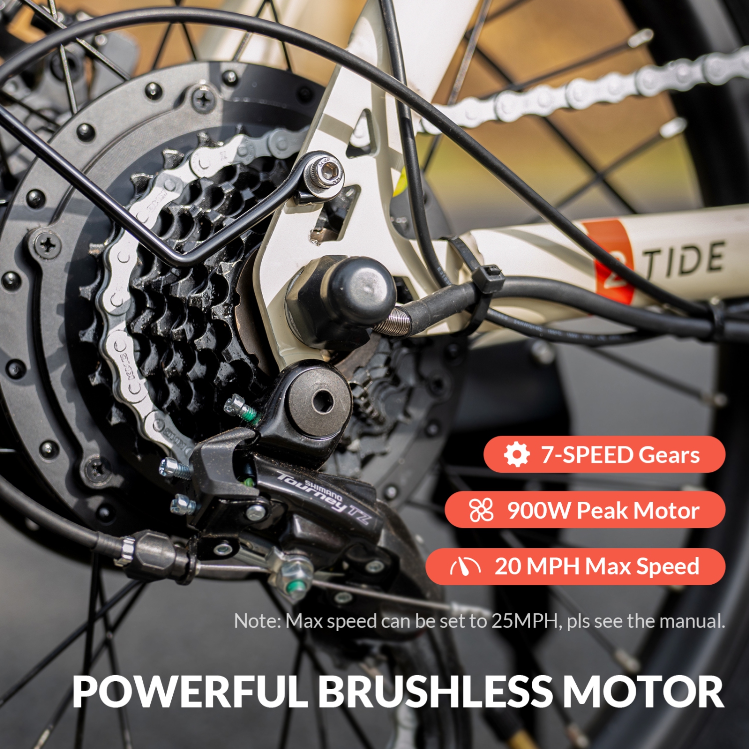 INVANTI BB11 Foldable Fat Tire Electric Bike for Adults - 72KM Long Range, 900W Peak Motor | All-Terrain Front Suspension & 7-Speed | Commuting &