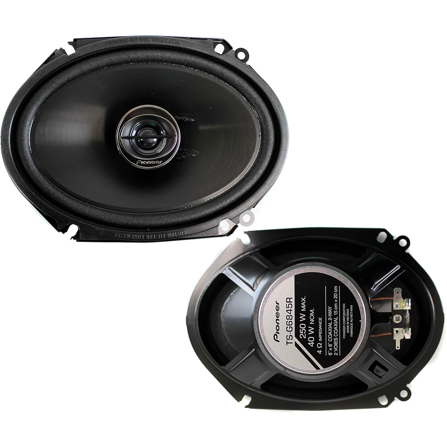 Haut-parleurs 250&nbsp;W à 2 voies de 8&nbsp;po pour l'auto TSG6845R 6 X DE PIONEER - Boîte ouverte
