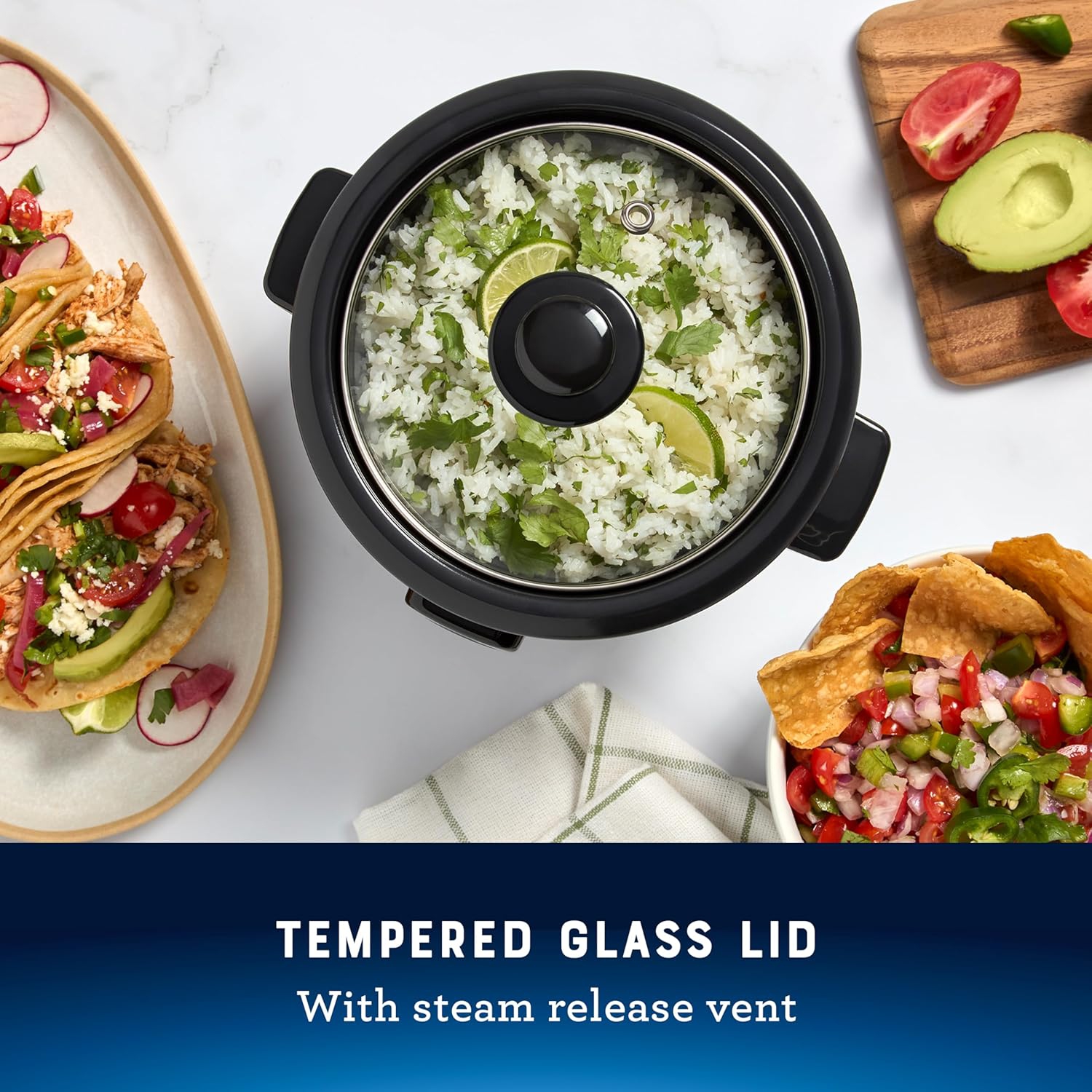 Oster 6-Cup Electric Rice Cooker with Automatic Keep Warm and Shut-Off Features