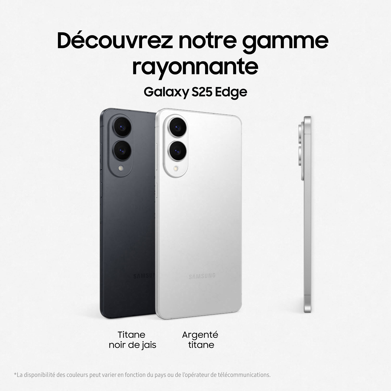 Galaxy S25 Edge de 512 Go de Samsung - Titane noir de jais - Déverrouillé