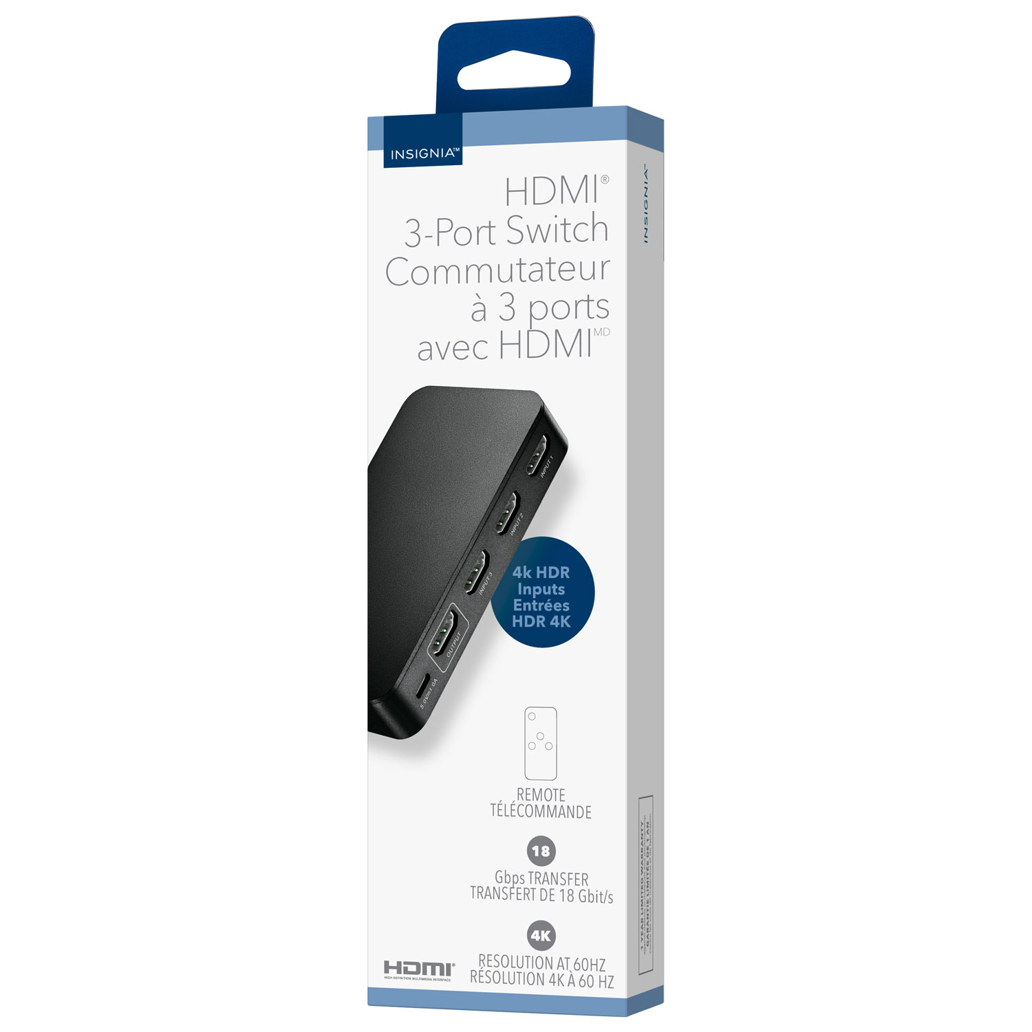 Insignia 3-Port 4K HDMI Switch - Black - Only at Best Buy