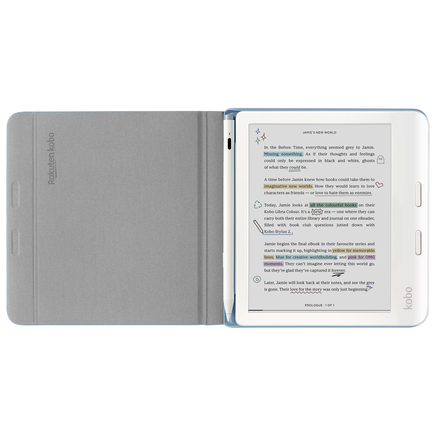 Étui Stylus pour Libra Colour de Kobo - Bleu crépuscule