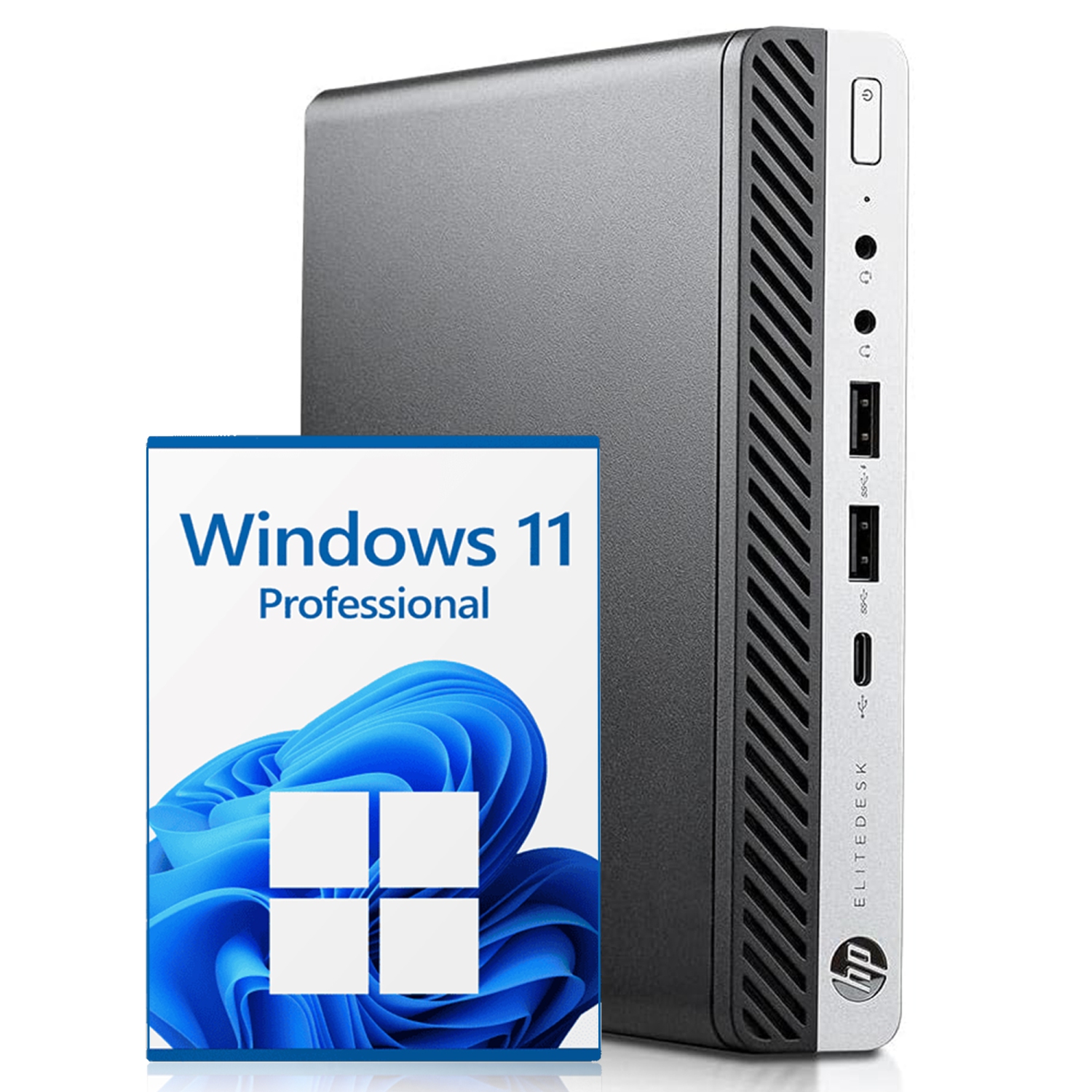 Refurbished (Excellent) - HP EliteDesk 800 G3 Mini | i5-7500T, 32GB RAM, 1TB SSD, Wi-Fi, Windows 11 Pro | Wireless Keyboard Mouse