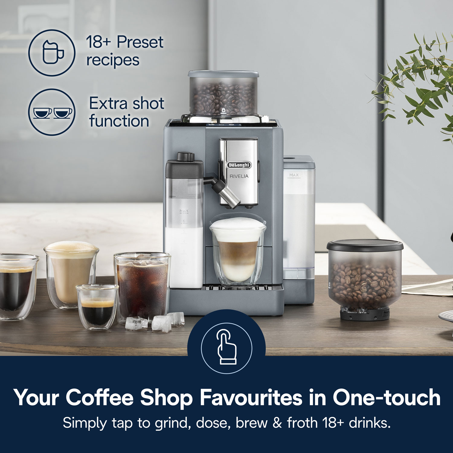 De'Longhi Rivelia Automatic Espresso Machine - Grey