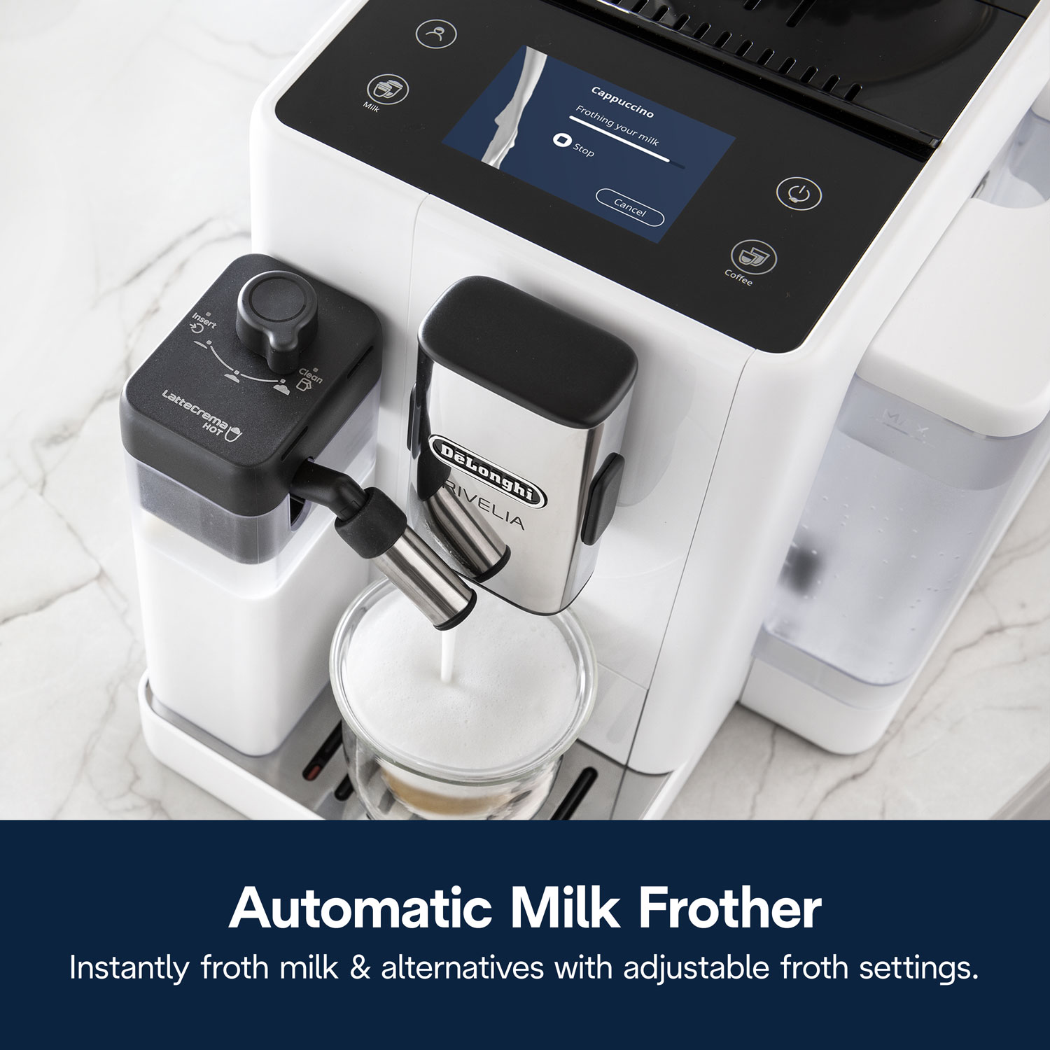 Machine à espresso automatique Rivelia de De'Longhi - Blanc - Partenaire de détail exclusif