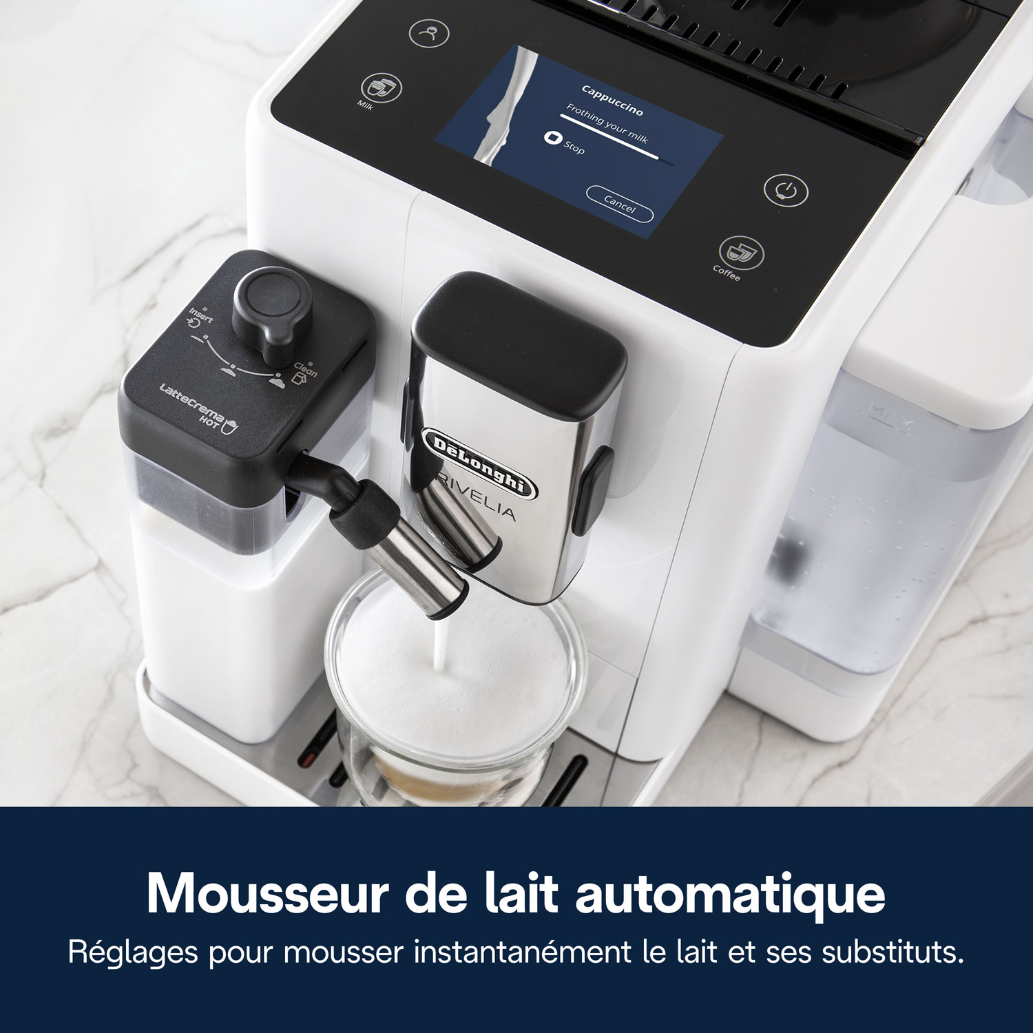 Machine à espresso automatique Rivelia de De'Longhi - Blanc - Partenaire de détail exclusif