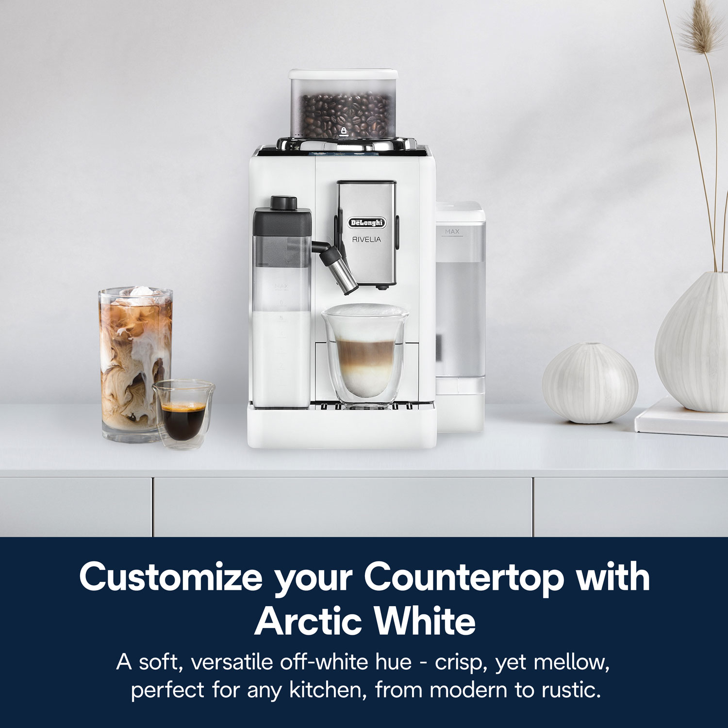 Machine à espresso automatique Rivelia de De'Longhi - Blanc - Partenaire de détail exclusif