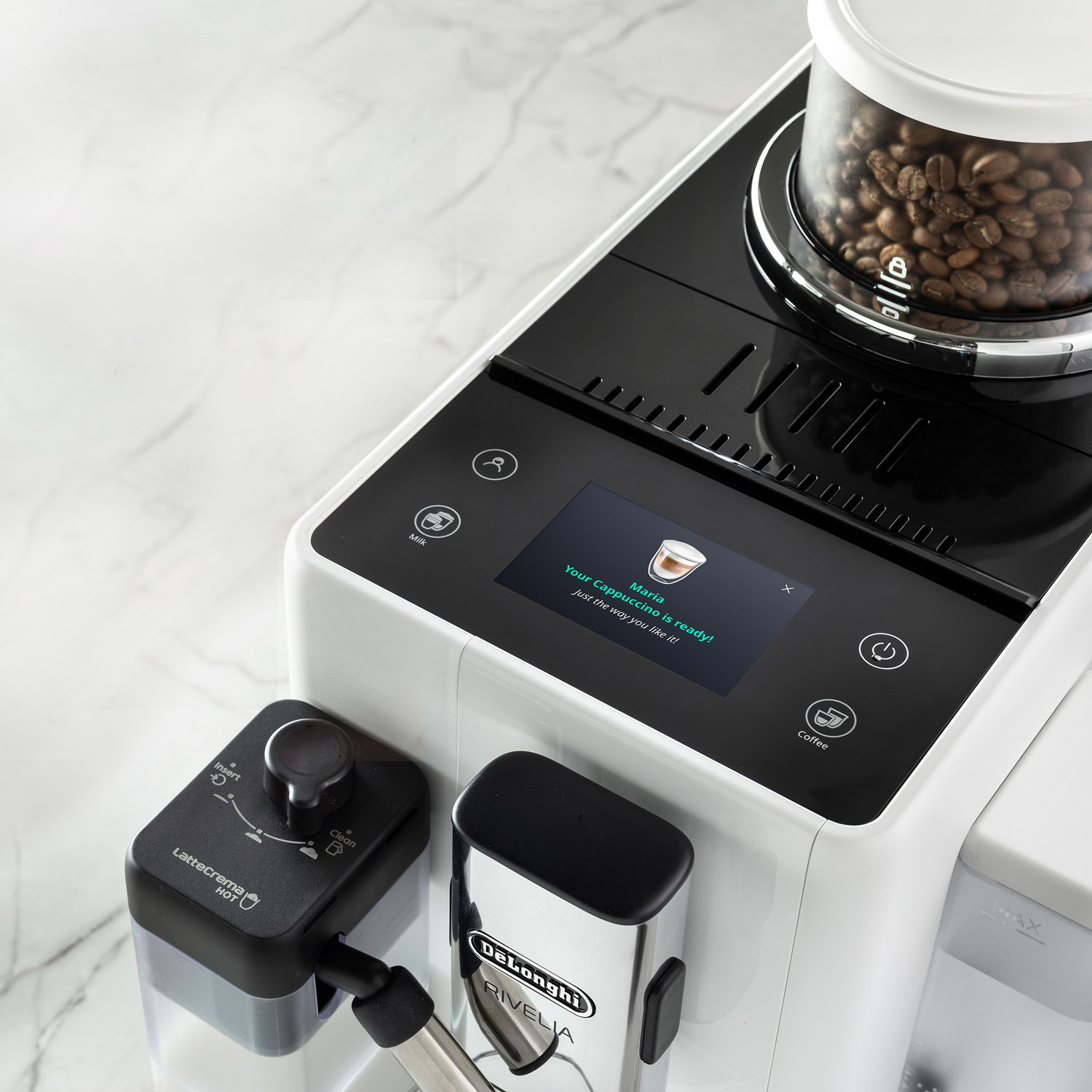 Machine à espresso automatique Rivelia de De'Longhi - Blanc - Partenaire de détail exclusif