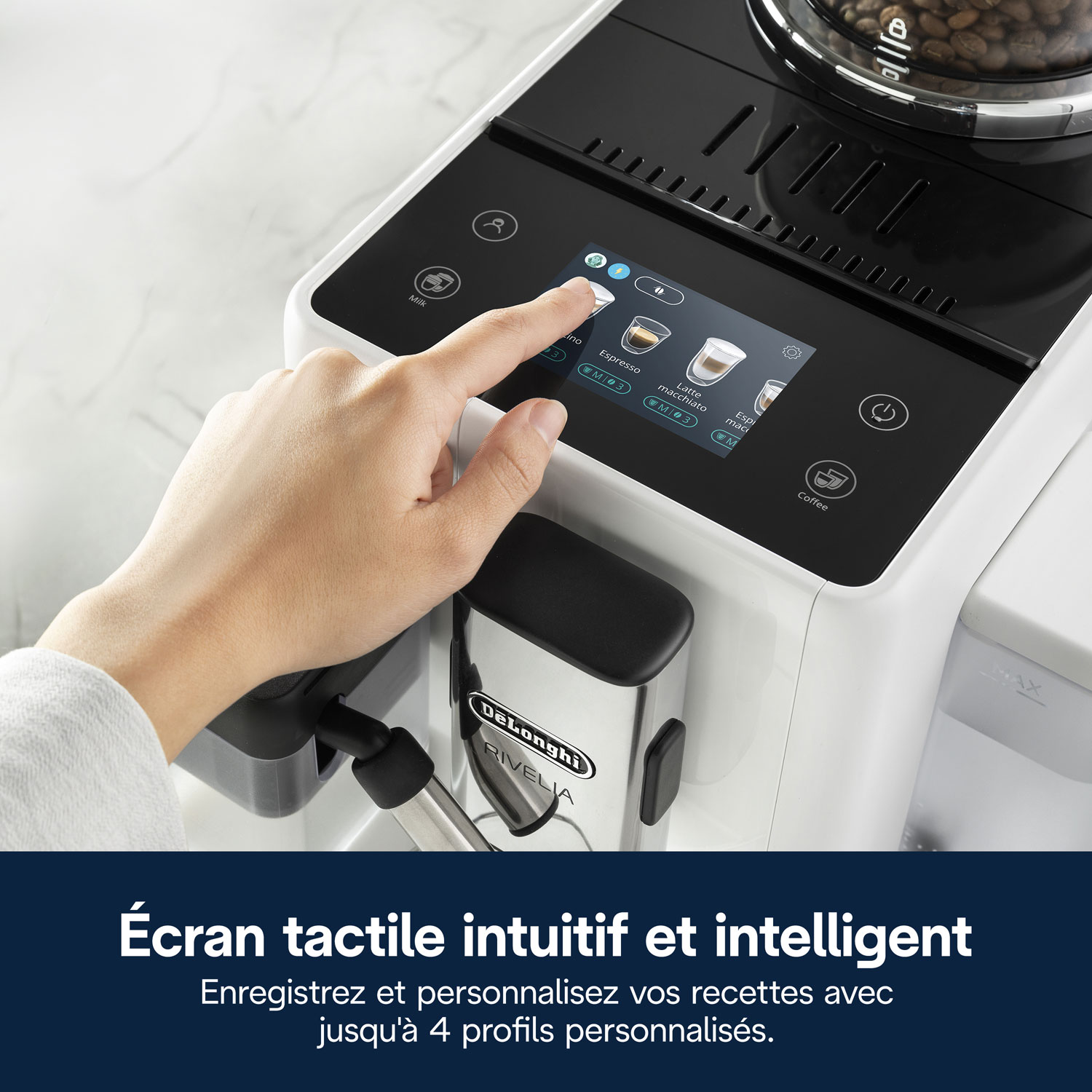 Machine à espresso automatique Rivelia de De'Longhi - Blanc - Partenaire de détail exclusif