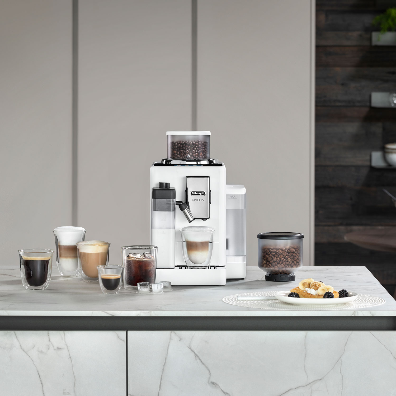 Machine à espresso automatique Rivelia de De'Longhi - Blanc - Partenaire de détail exclusif