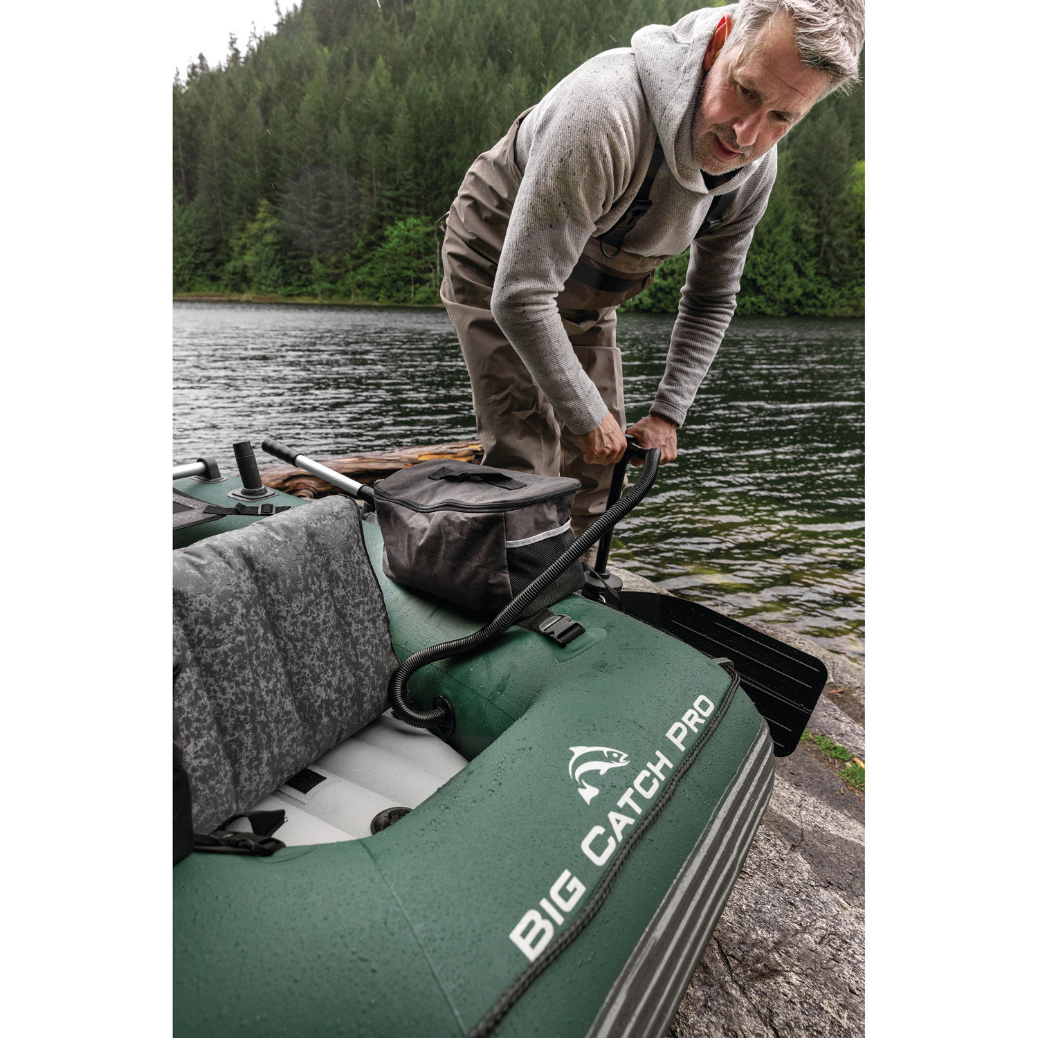 Intex Big Catch1-Person Fishing Inflatable Tube with Oars