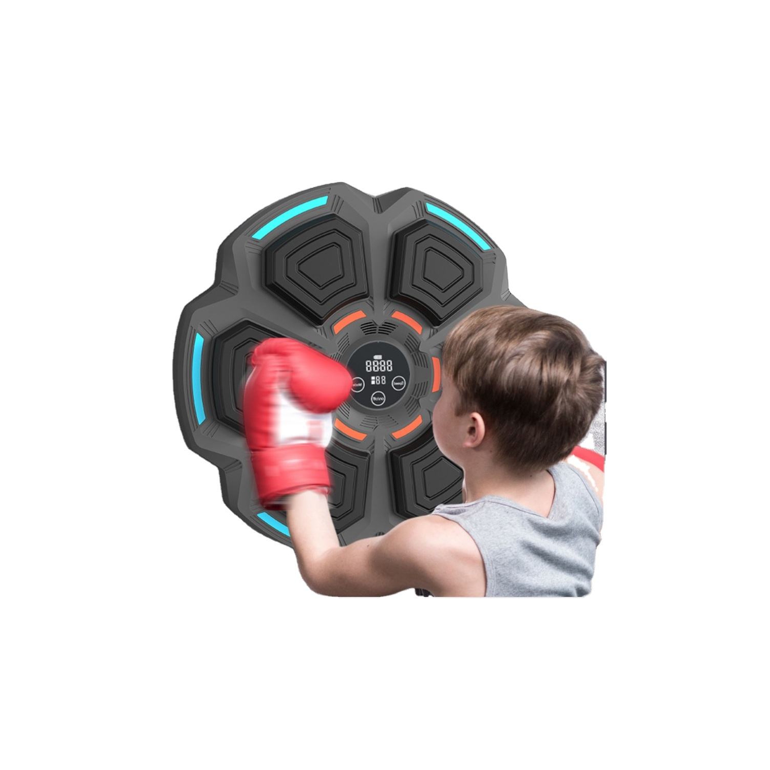Musical Boxing Training Machine,for kids Training with LED Electronic Wall Mounted, with Premium Boxing Gloves