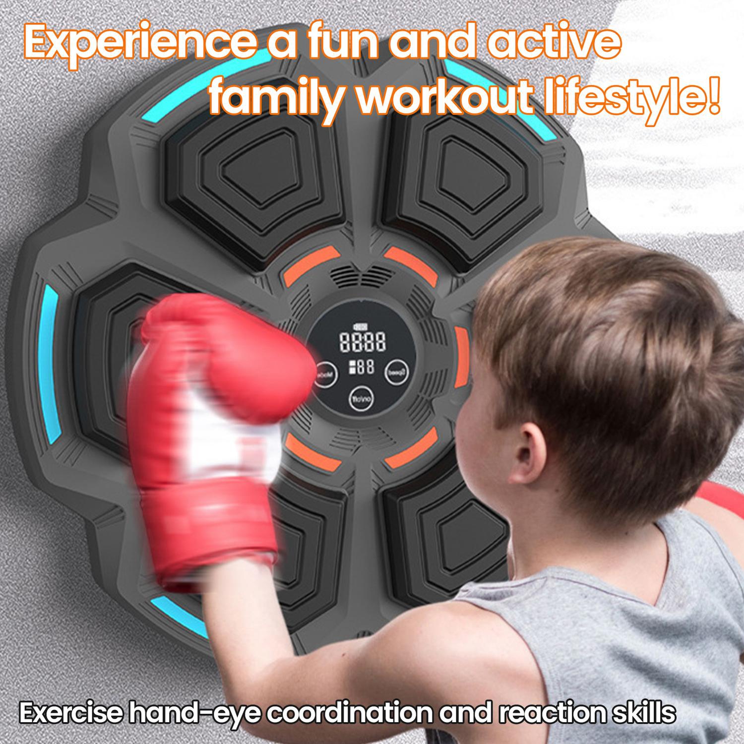 Musical Boxing Training Machine,for kids Training with LED Electronic Wall Mounted, with Premium Boxing Gloves