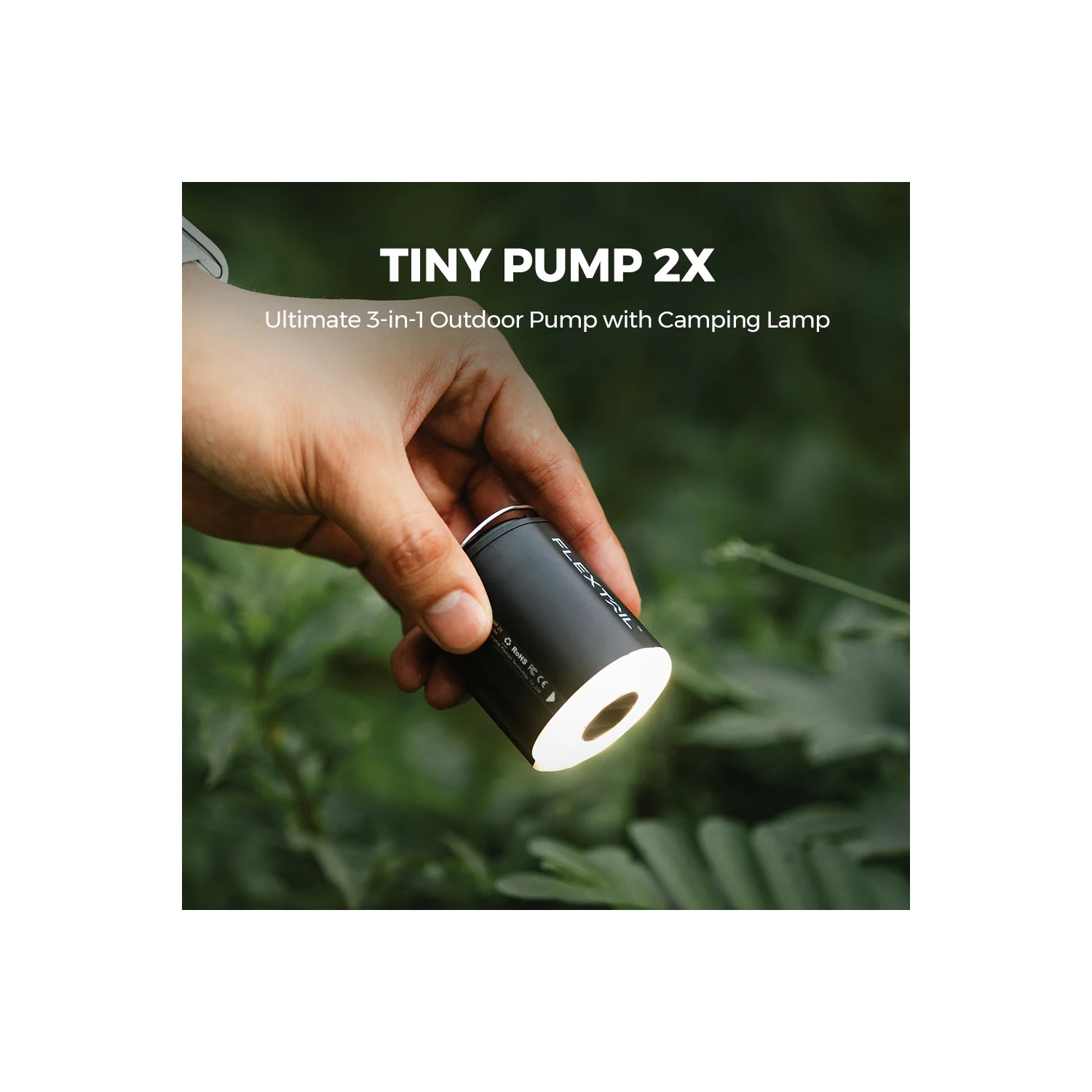 Tiny Pump 2X - Ultimate 3-in-1 Outdoor Pump with Camping Lamp