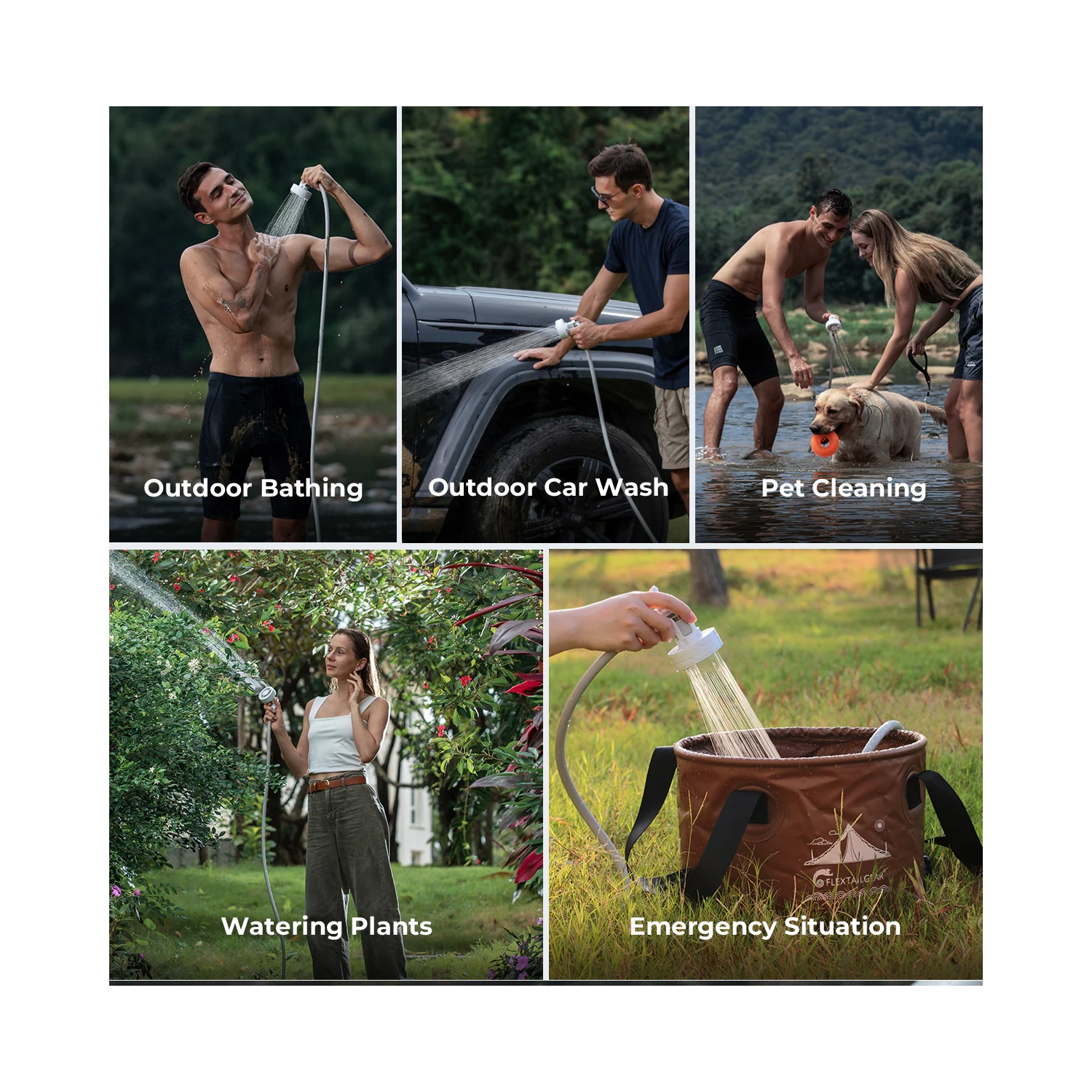 MAX Shower - Portable Shower for Camping, Rechargeable Outdoor Camping Shower, Portable Shower Pump for Hiking, Car wash, Pet Cleaning, Beach Vaca