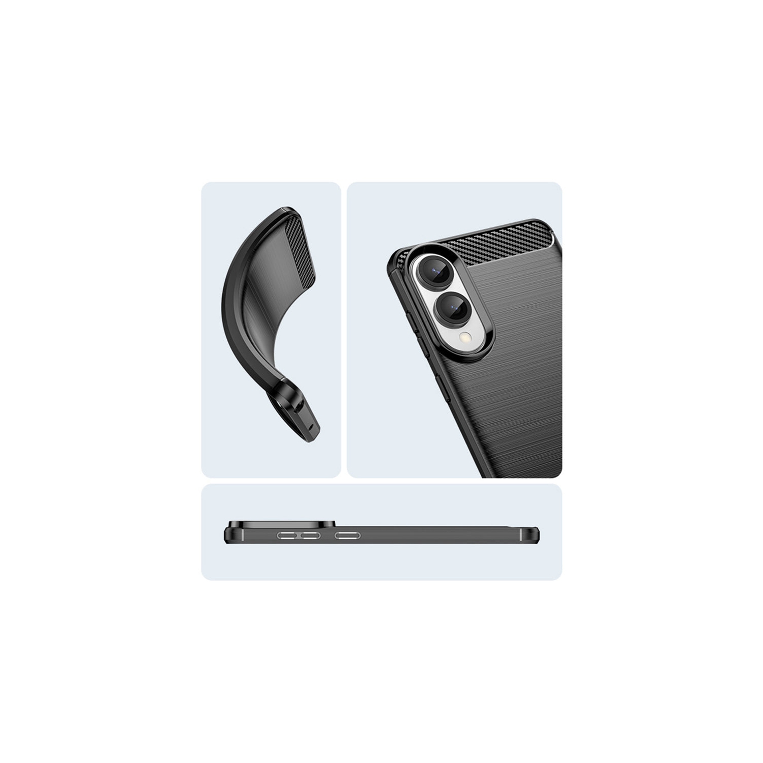 Étui en métal brossé bleu marine de PANDACO pour Galaxy S25 Edge de Samsung