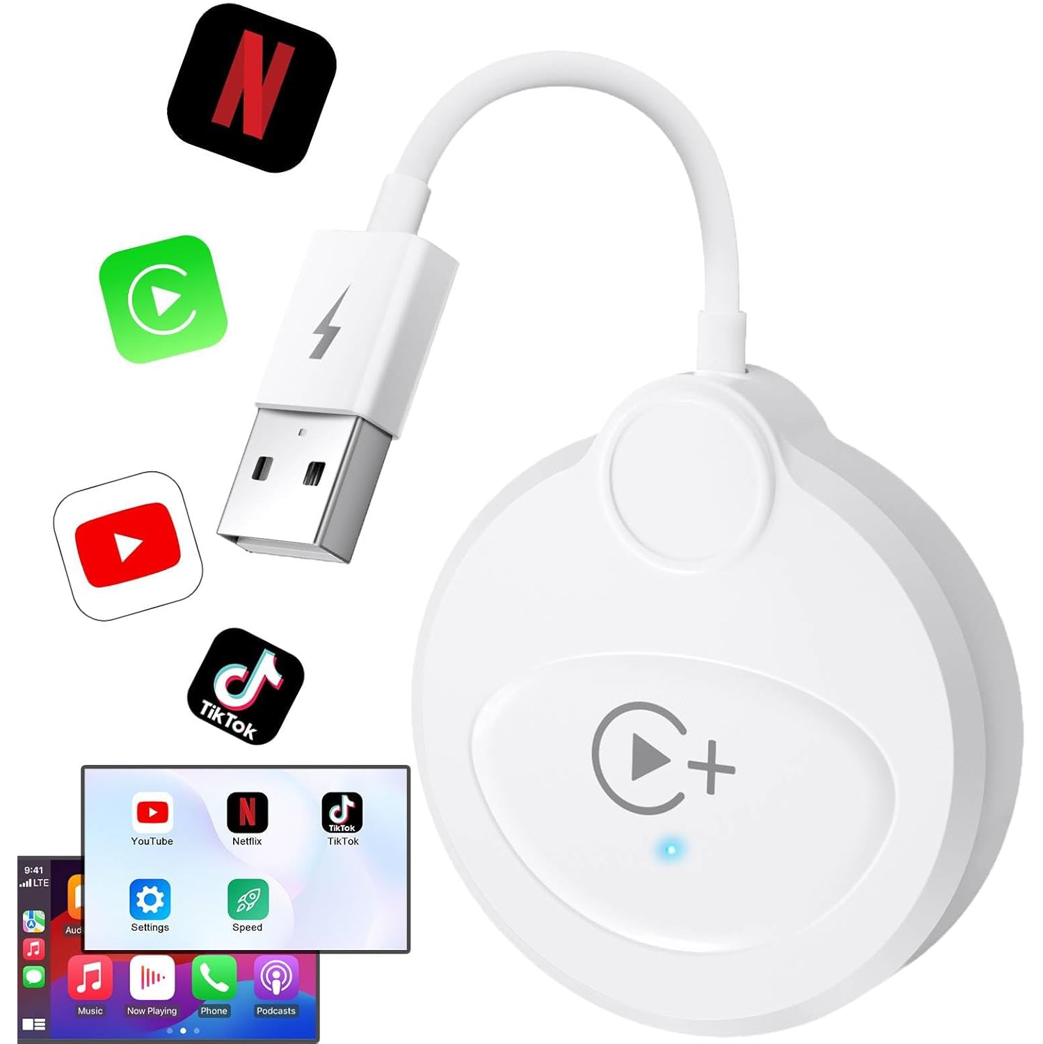 Adaptateur sans fil CarPlay d'Apple prêt à l'emploi, faible latence, facile à installer