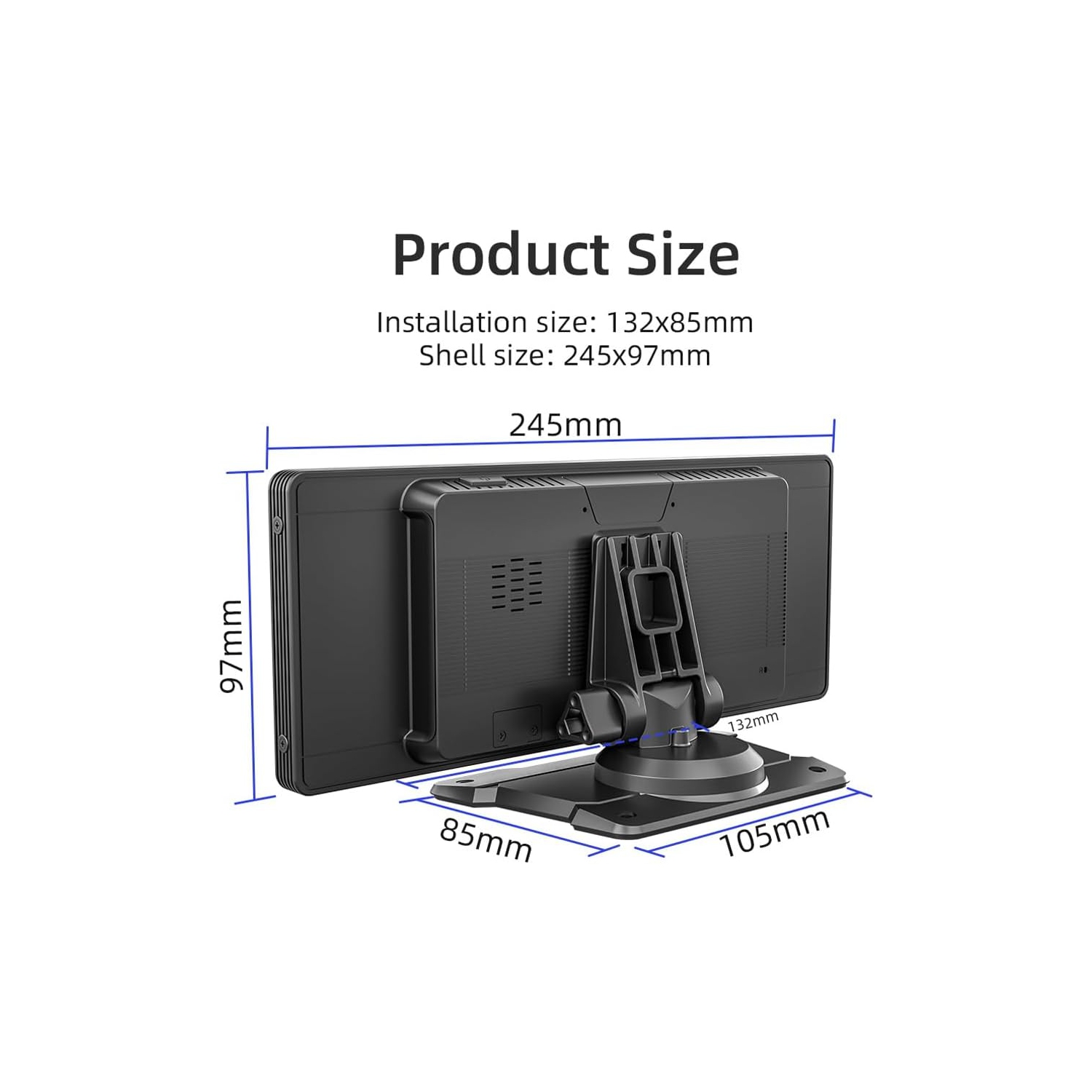 Écran tactile IPS de 10,26&nbsp;po Lecteur multimédia MP5 stéréo portatif pour voiture sans fil CarPlay Android Auto Dashboard Mirror avec caméra