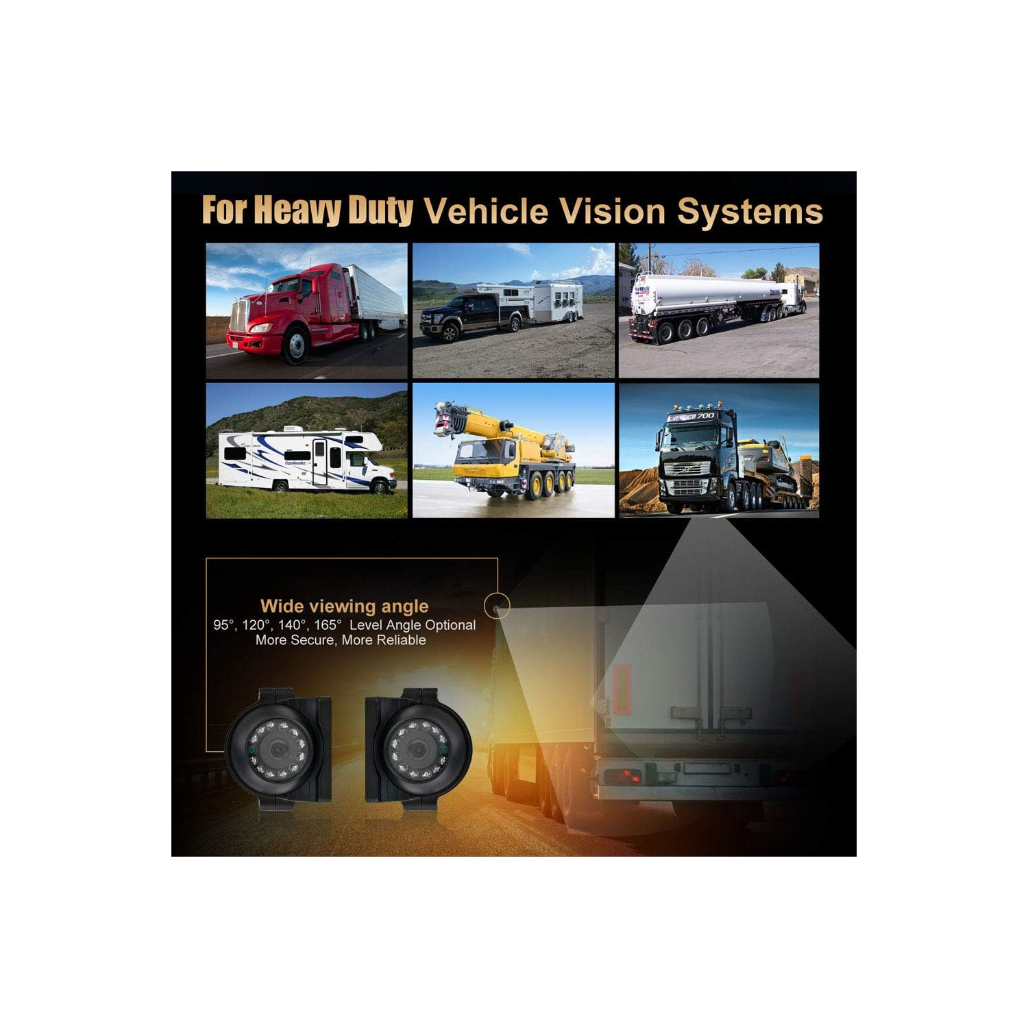 Caméra latérale haute définition à l'épreuve des explosions AHD étanche et résistant aux chocs Surveillance d'inversion d'angle mort Caméra de camion