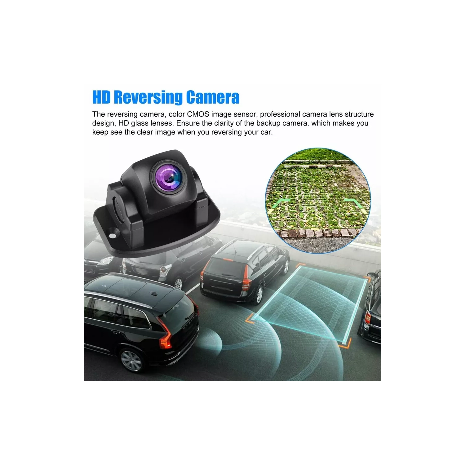 Caméra de recul de voiture 170° Comète Vision nocturne Caméra de recul Ultra HD Caméra de voiture Fonction de commutation double