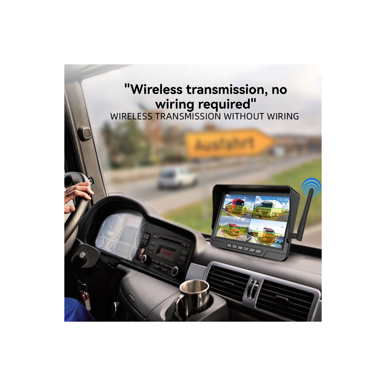 7-inch in-car wireless display, BSD blind spot monitoring algorithm, solar magnetic camera reversing image