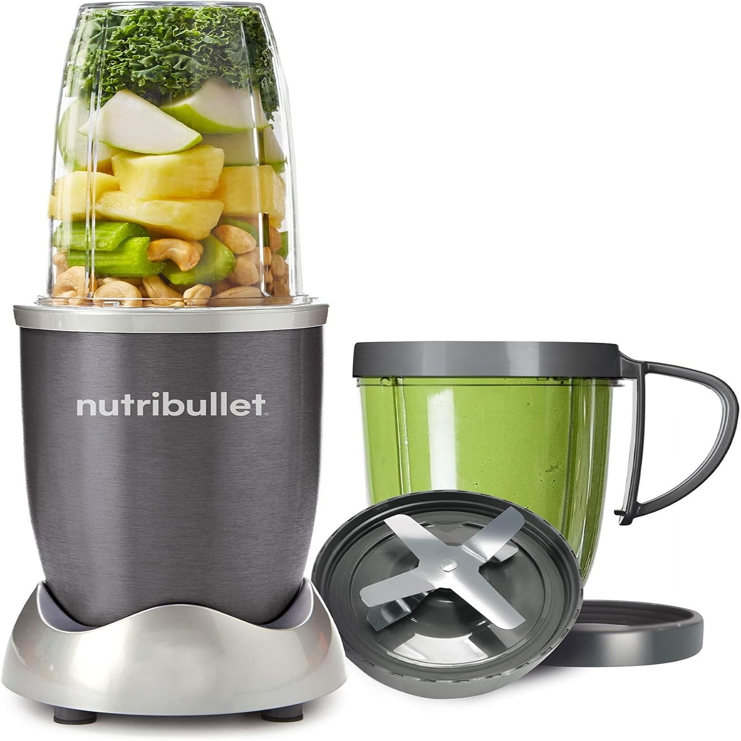 Ensemble de 8 pièces avec mélangeur et mélangeur NutriBullet -[Argent]