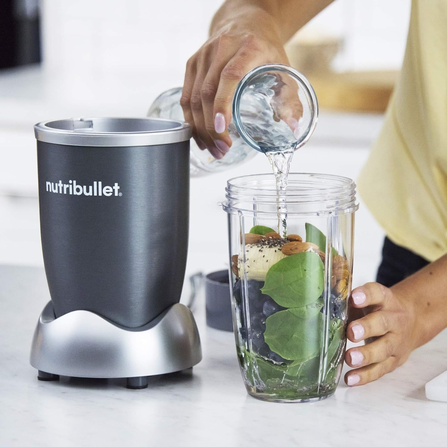Ensemble de 8 pièces avec mélangeur et mélangeur NutriBullet -[Argent]