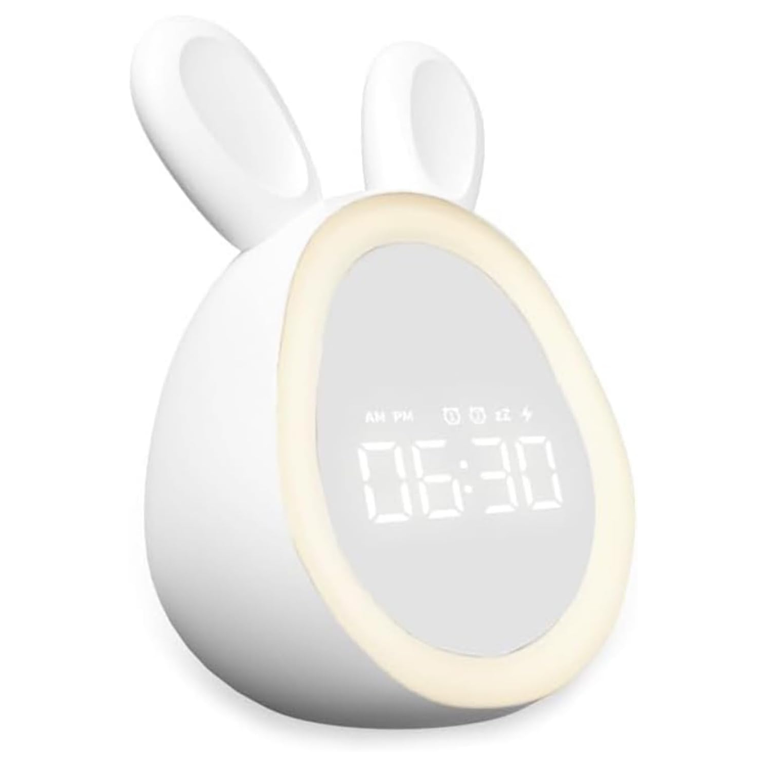 Cartoon rabbit alarm clock student electronic digital cute time rabbit smart plastic alarm clock with night light