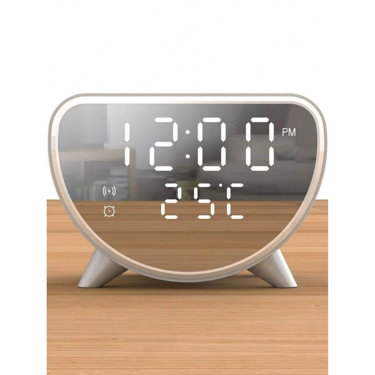 15w 3 in 1 wireless charger with clock, alarm, thermometer function, smart wireless charging black