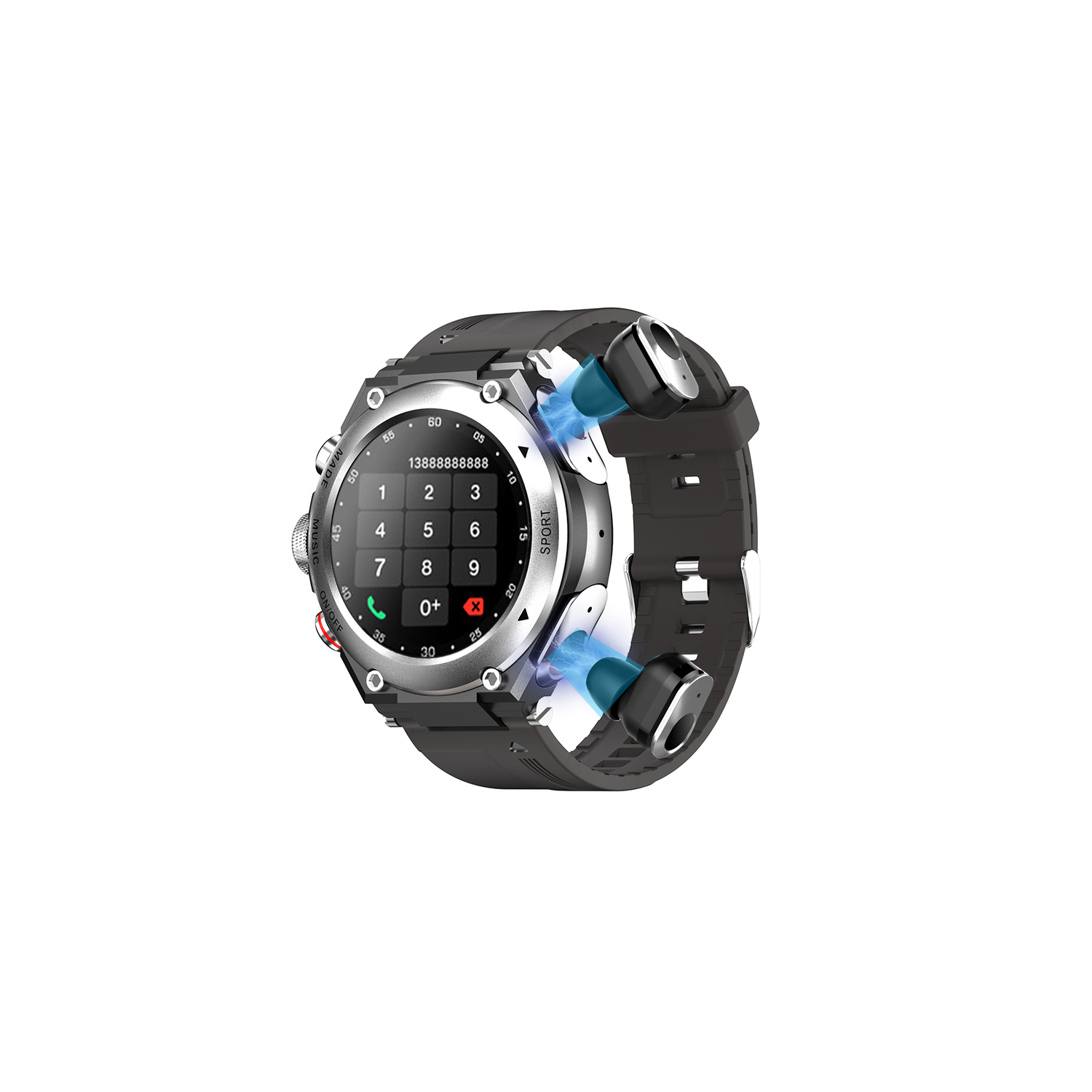 Smart Watch 2 in 1 TWS Wireless Earbuds Heart Rate Blood Pressure Sports Watch