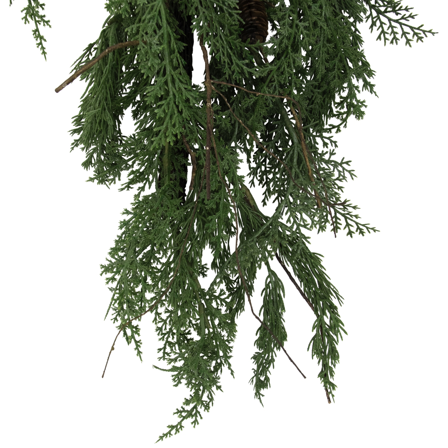 Pine Cone and Cedar Artificial Christmas Teardrop Swag - 26" - Unlit