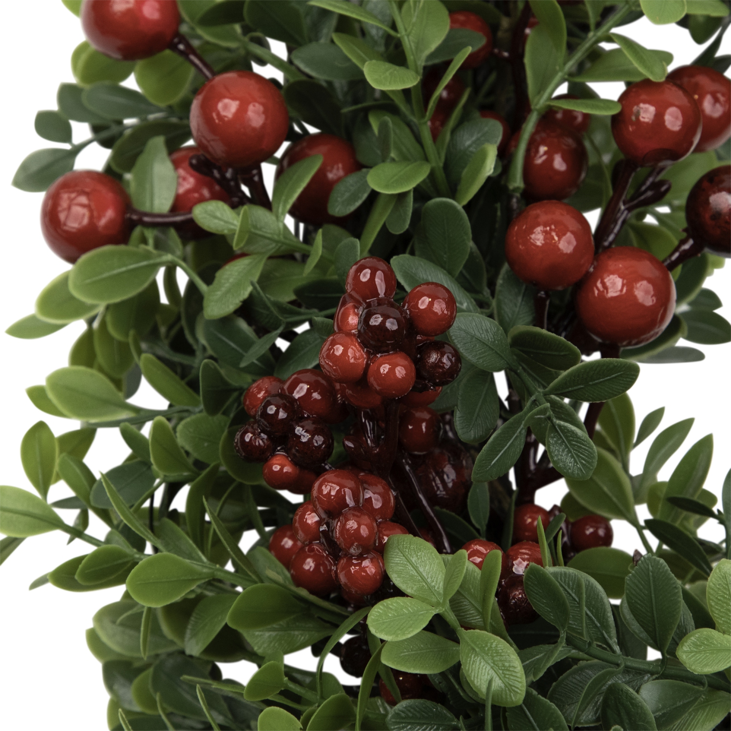 Red Berry and Boxwood Artificial Christmas Wreath - 20" - Unlit