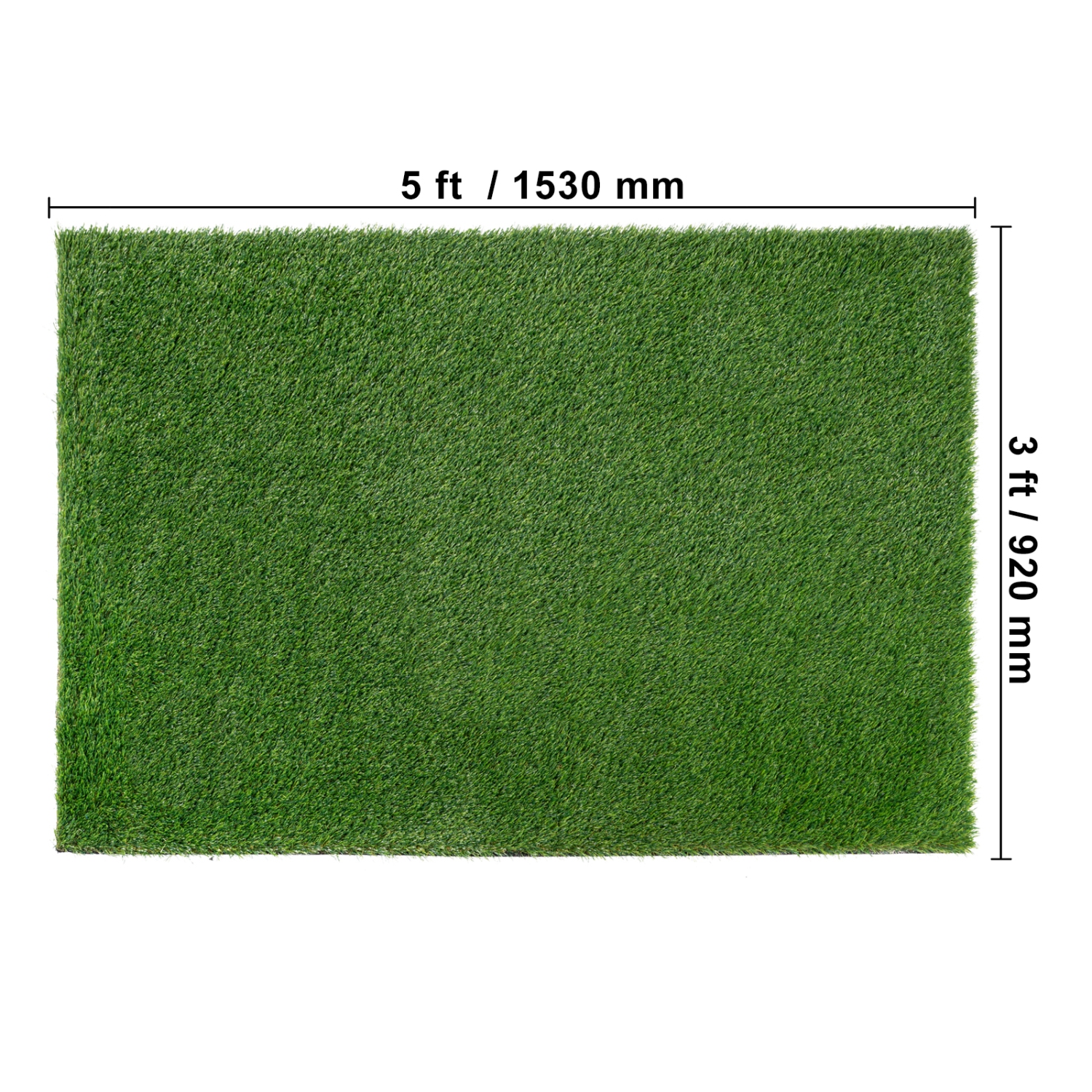 3 pelouse artificielle VEVOR 5&nbsp;pi, gazon vert, tapis de jardin extérieur de 1,38&nbsp;po, décoration de pelouse intérieure à usages multiples,