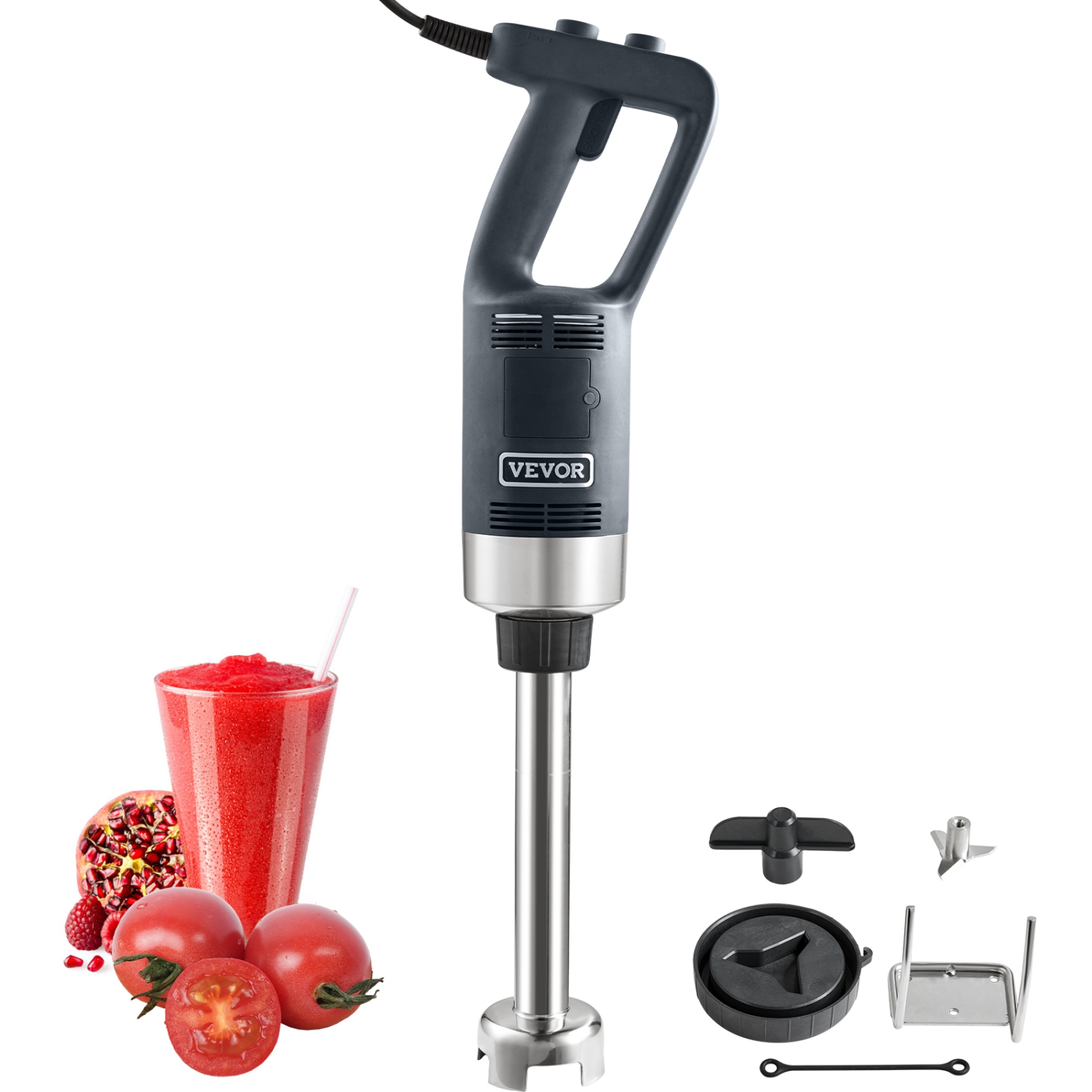 VEVOR Commercial Immersion Blender, 500 Watt Heavy Duty Hand Mixer, Variable Speed Kitchen Stick Mixer with 304 Stainless Steel Blade, Multi-Purpose