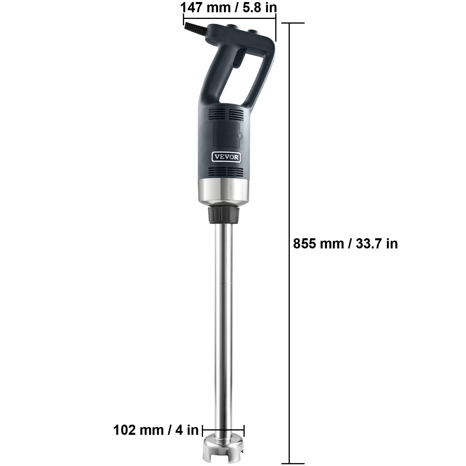 VEVOR Commercial Immersion Blender, 500 Watt Heavy Duty Hand Mixer, Variable Speed Kitchen Stick Mixer with 304 Stainless Steel Blade, Multi-Purpose