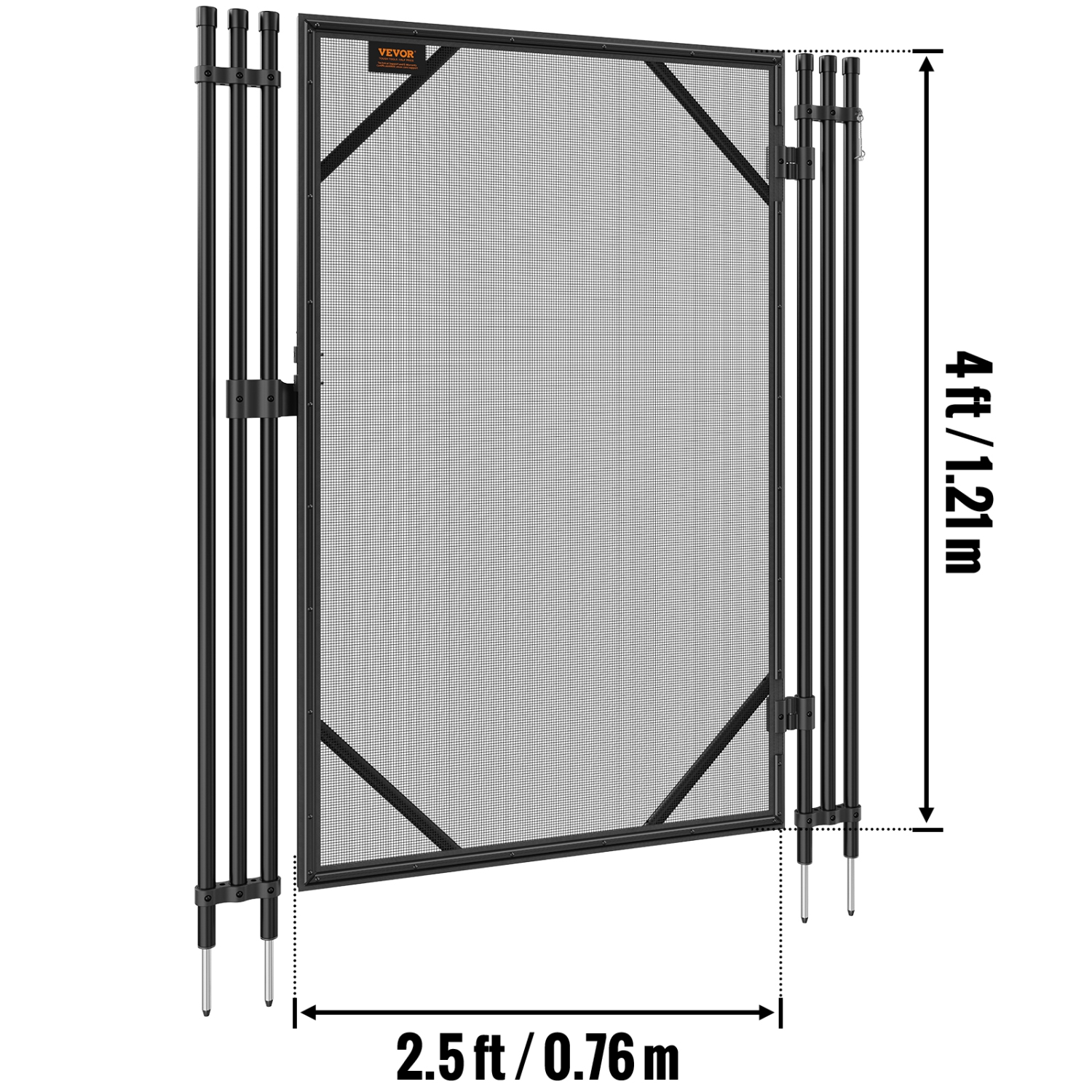 VEVOR 4 x 2.5 Ft ,Pool Fence Gate, Easy DIY Installation Inground Pool Gate, Pool Fence Gate Kit with Stainless Steel Latch, Removable Child & Pet
