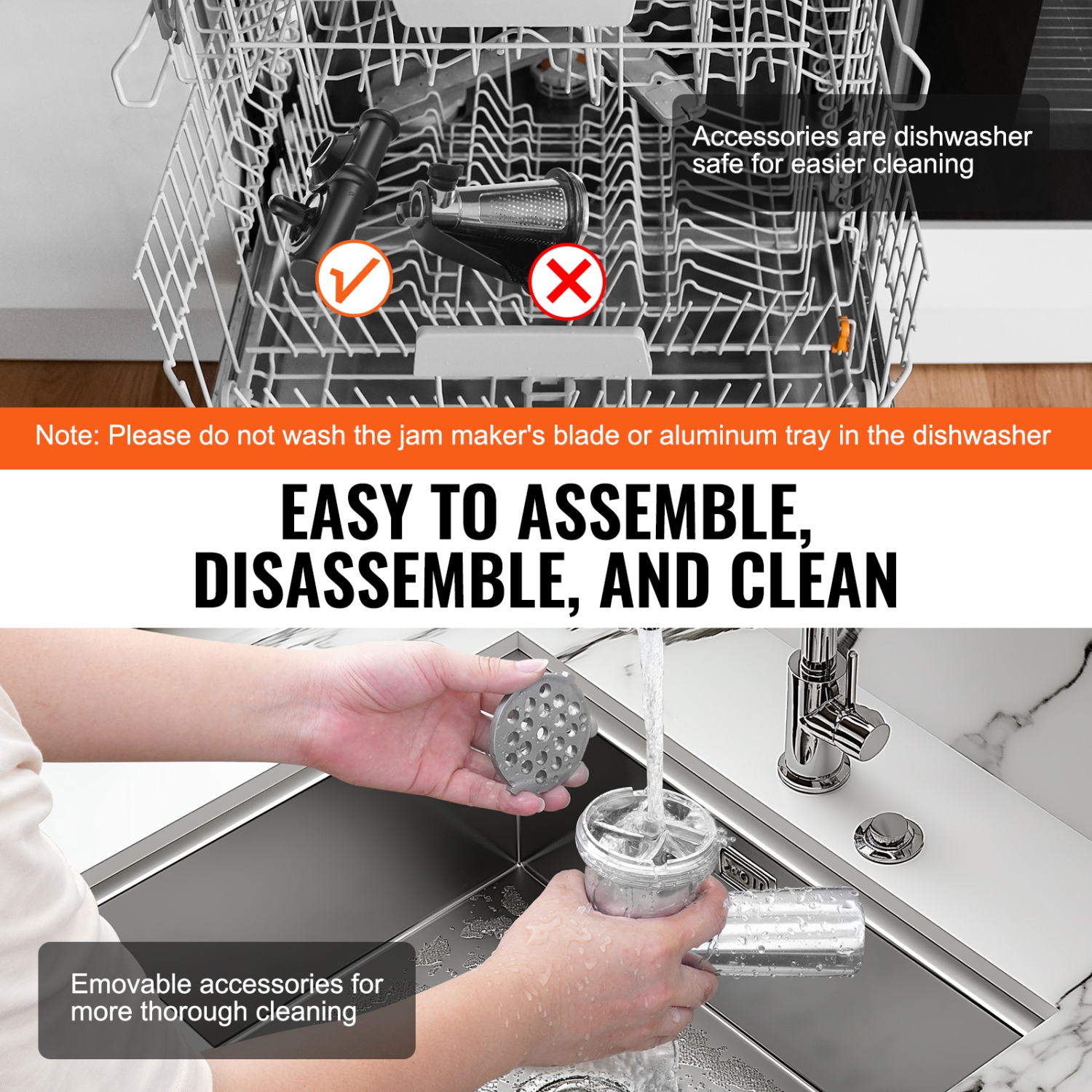 Passoire à tomates électrique VEVOR, machine à sauce tomate 500&nbsp;W, passoire et machine à sauce 4,9 LB/min, moulin à aliments à moteur en cuivre